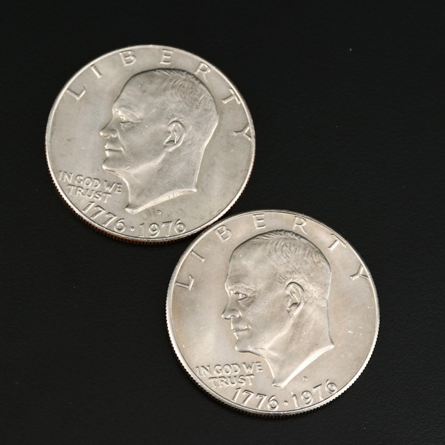 Uncirculated 1976-D Bicentennial Eisenhower Clad Dollar Coins