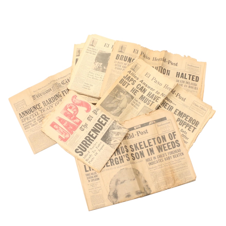 World War II and Historical Events Headline U.S. Newspapers, Mid-20th C.