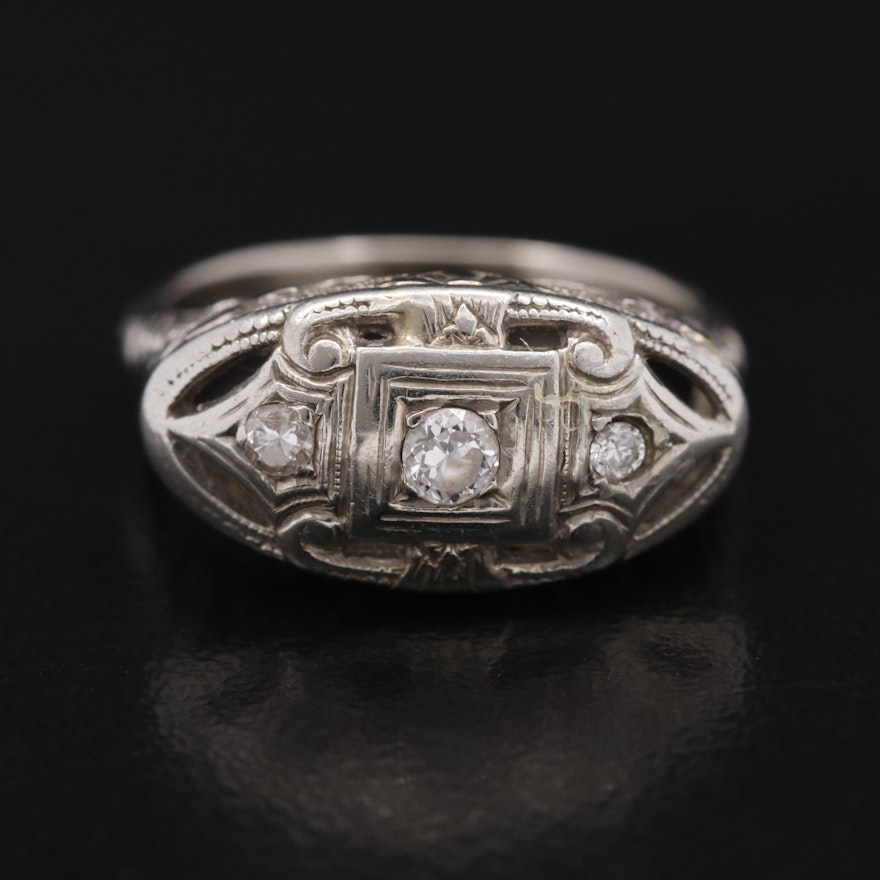 Edwardian 18K Diamond Ring