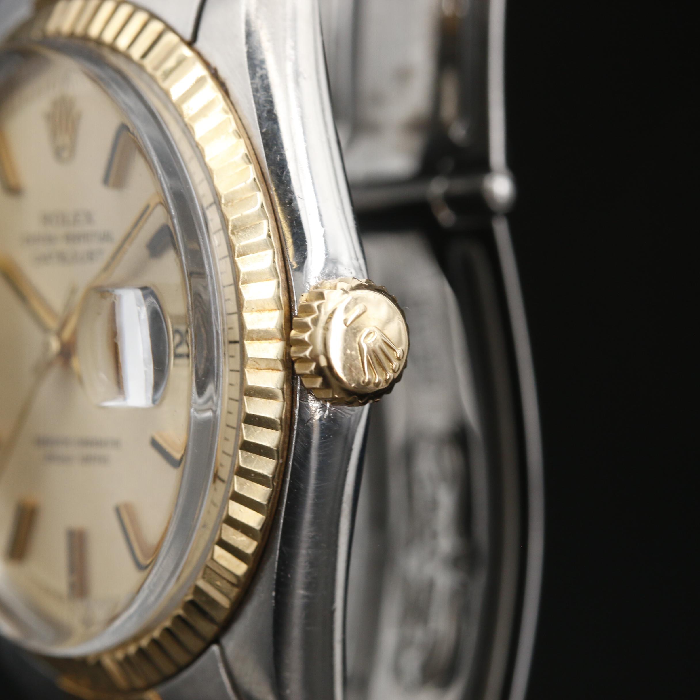 1968 Rolex Datejust Pie Pan Dial 18K and Stainless Steel Automatic Watch