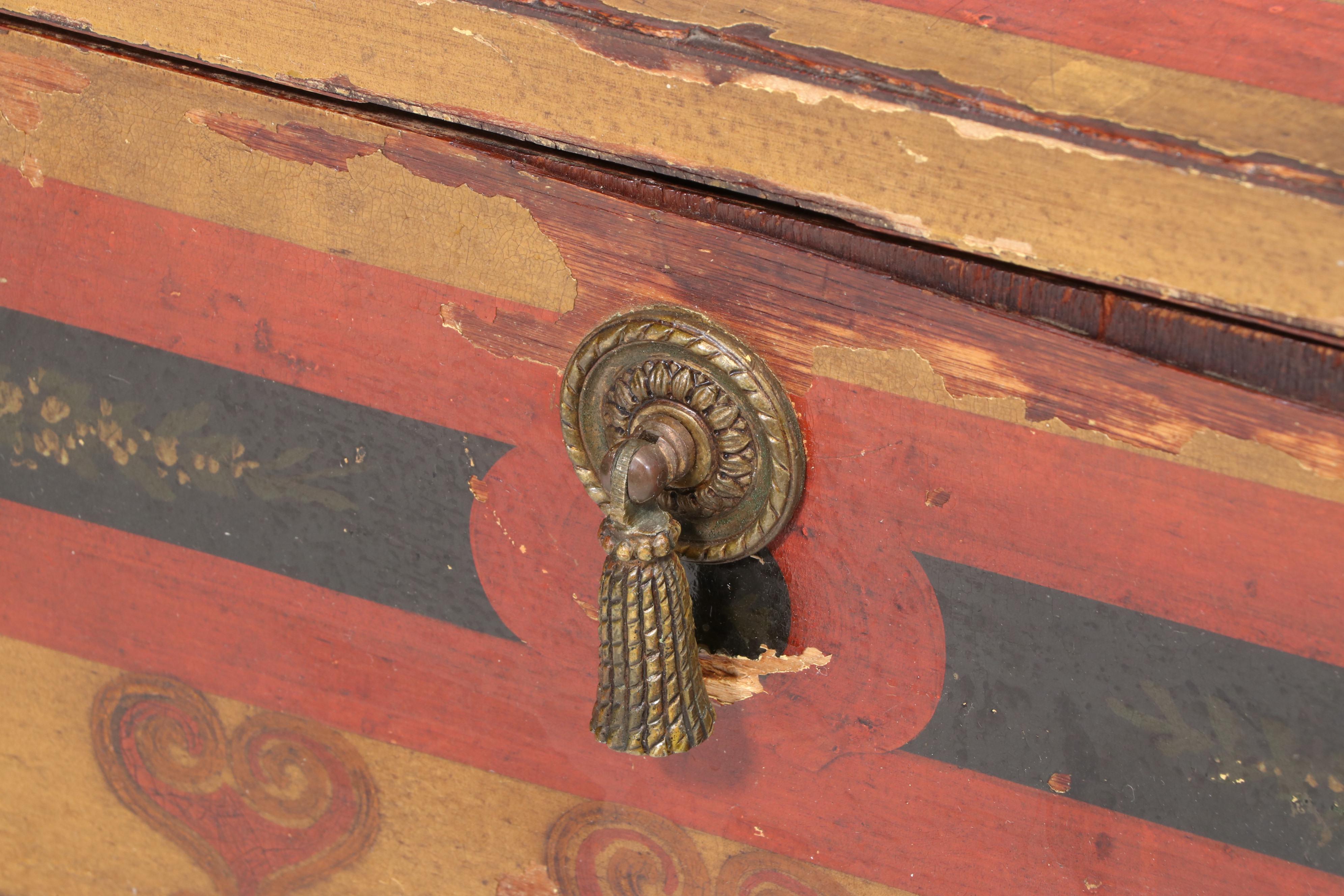 North European Polychrome Decorated Chest, Possibly Swedish