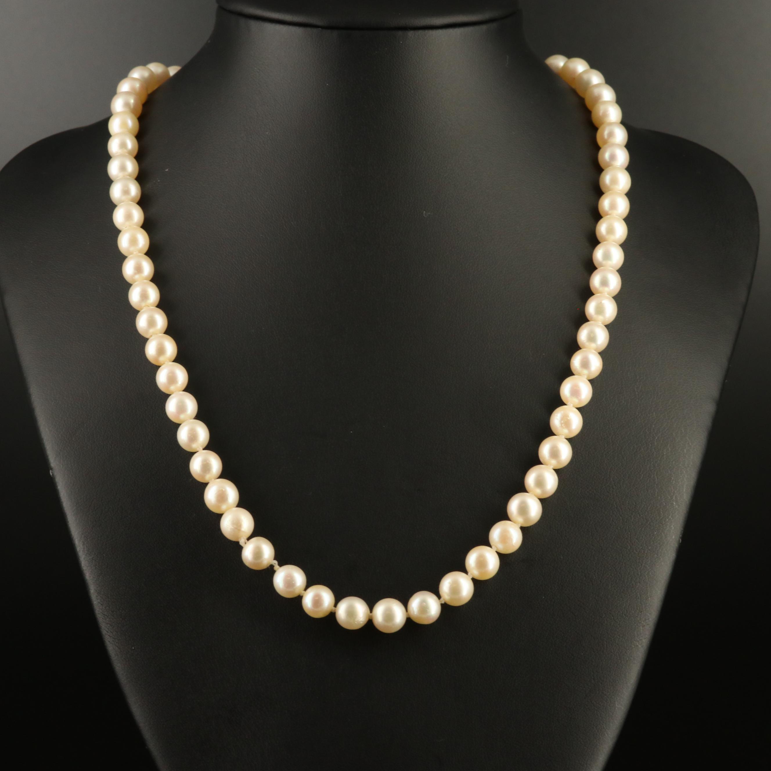Endless Knotted Pearl Necklace
