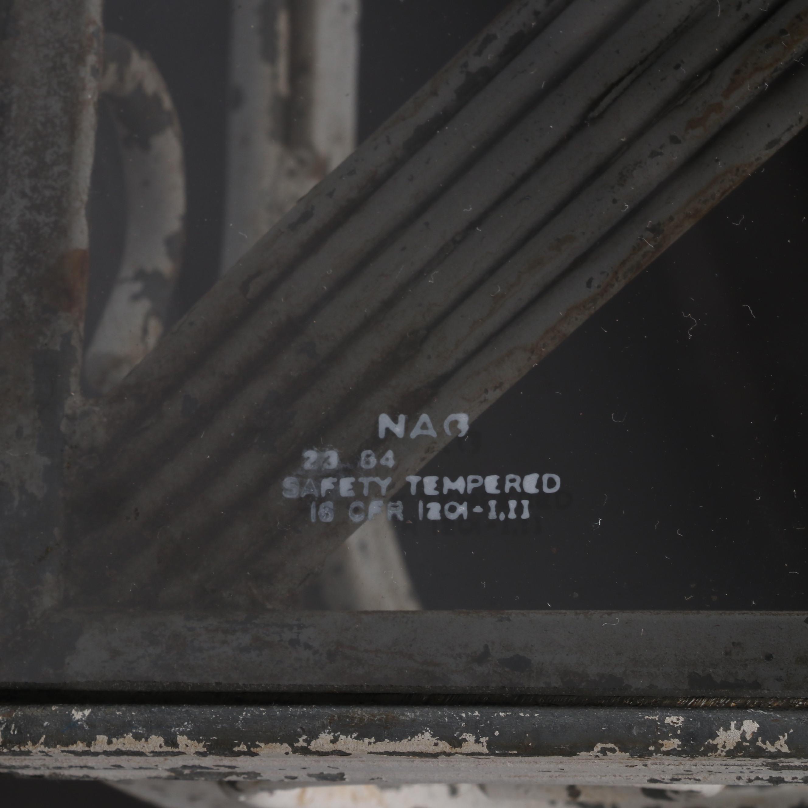 Painted Metal Glass Top Patio Dining Table, Late 20th Century