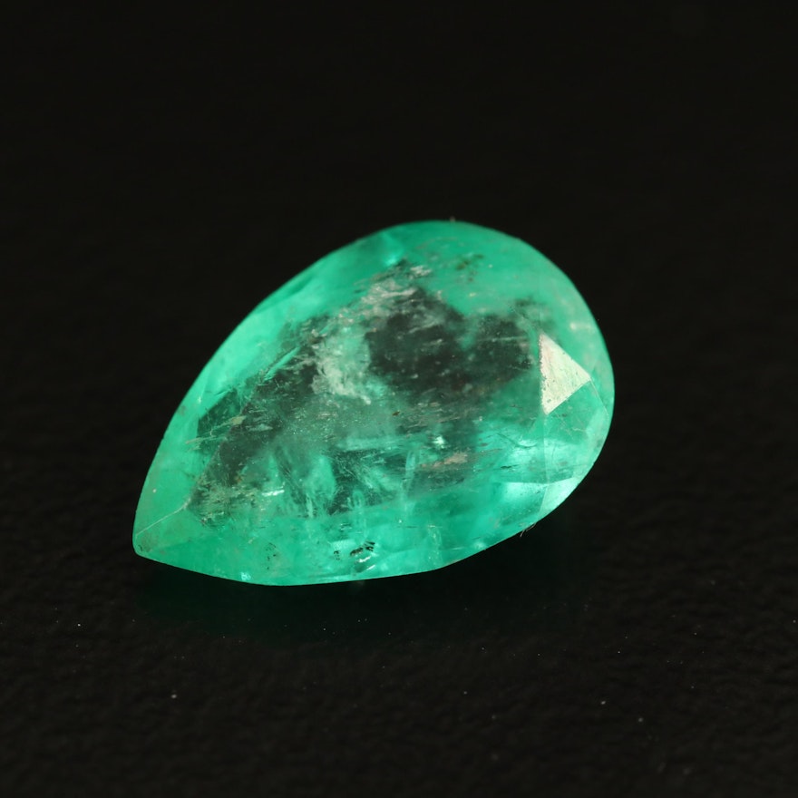 Loose 2.18 CT Pear Faceted Emerald
