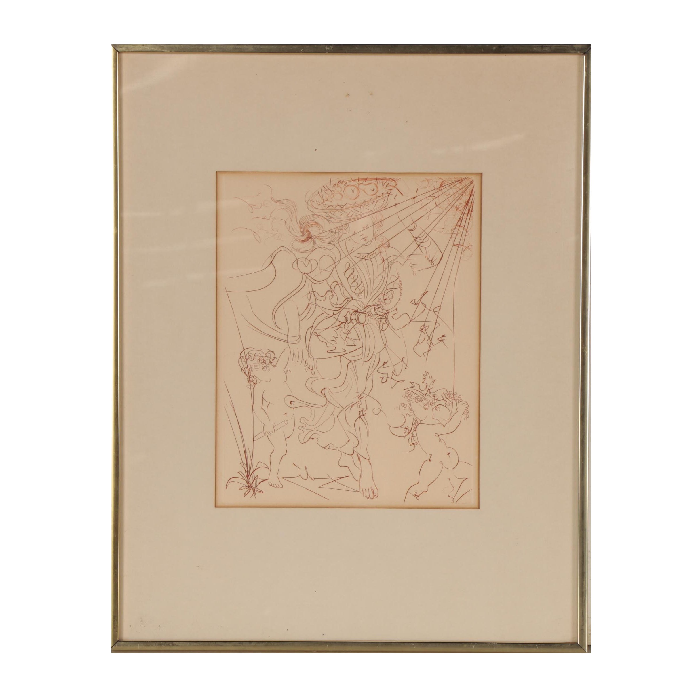 Salvador Dalí Second Edition Etching "Autumn", 1970