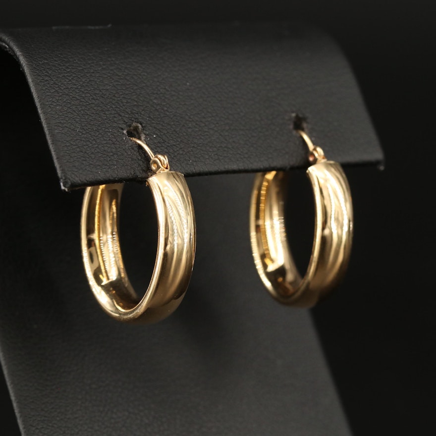 14K Oval Hoop Earrings