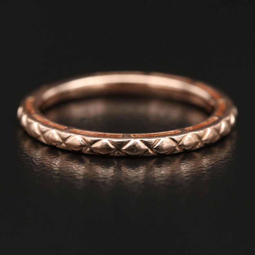 Gabriel & Co. 14K Rose Gold Quilt Pattern Band