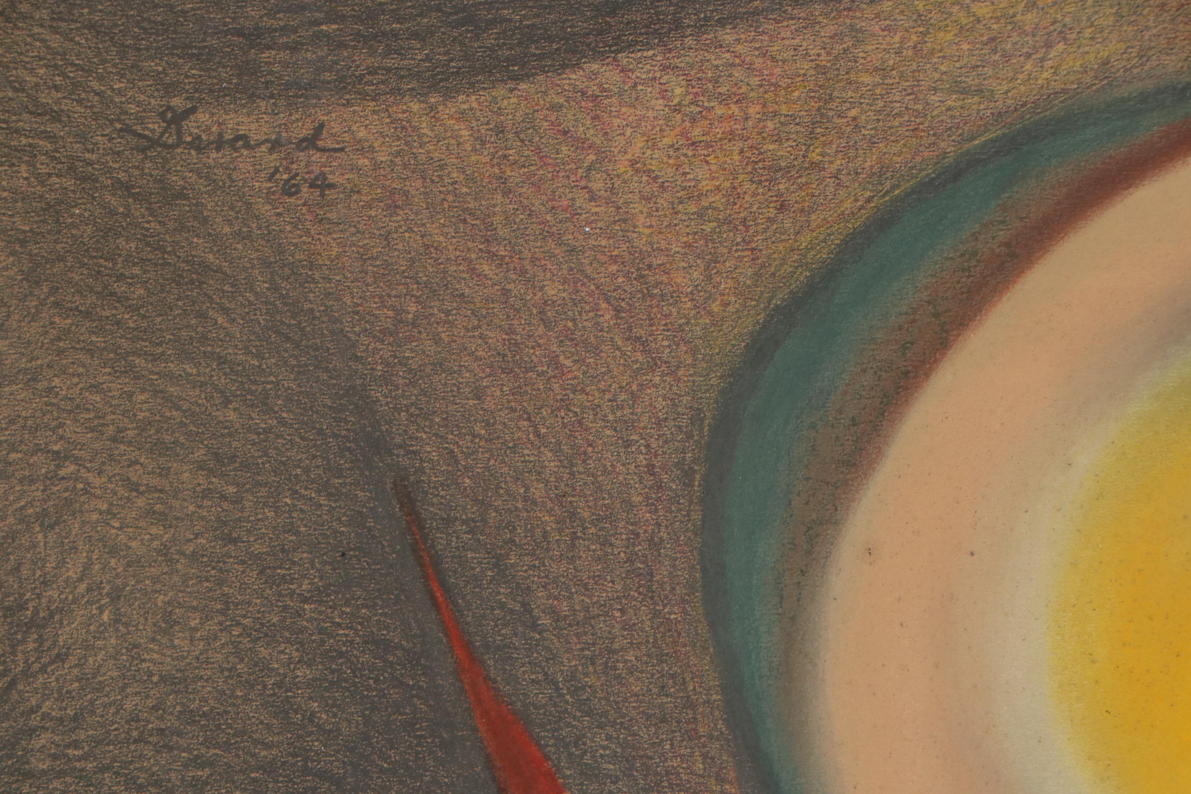 James Gerard De Martini Abstract Pastel Drawing "Bloom Burst", 1964