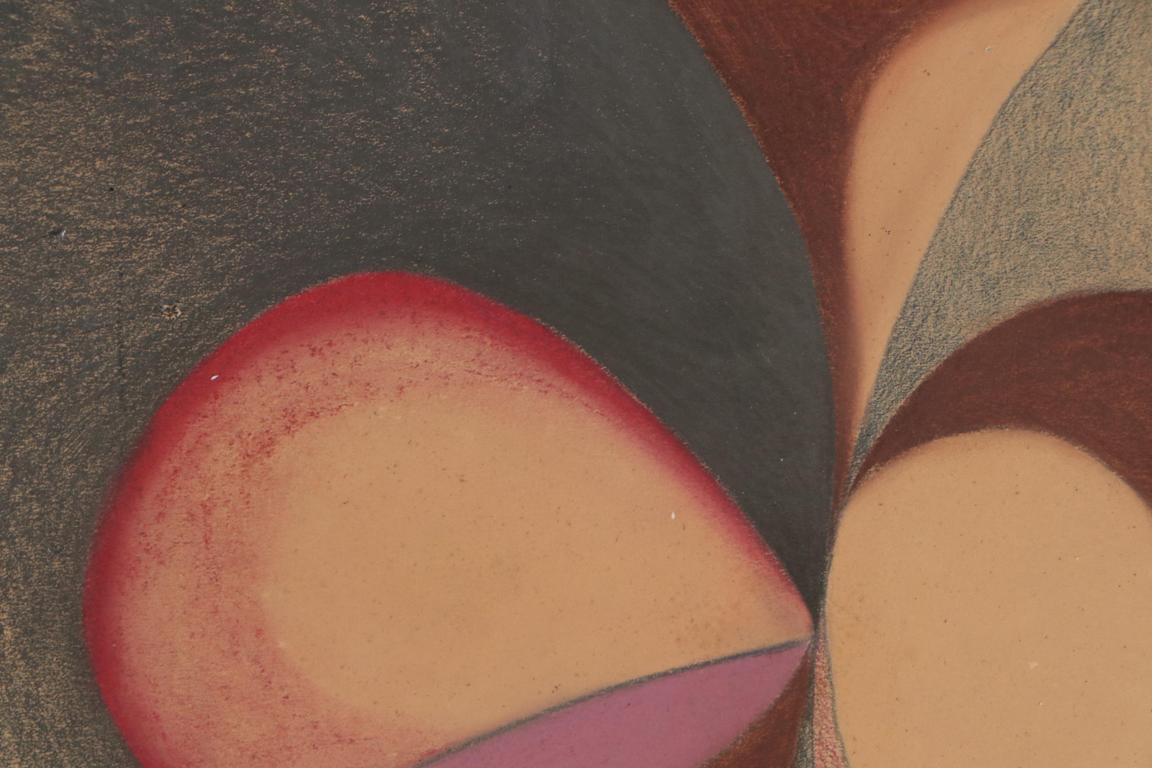 James Gerard De Martini Abstract Pastel Drawing "Bloom Burst", 1964