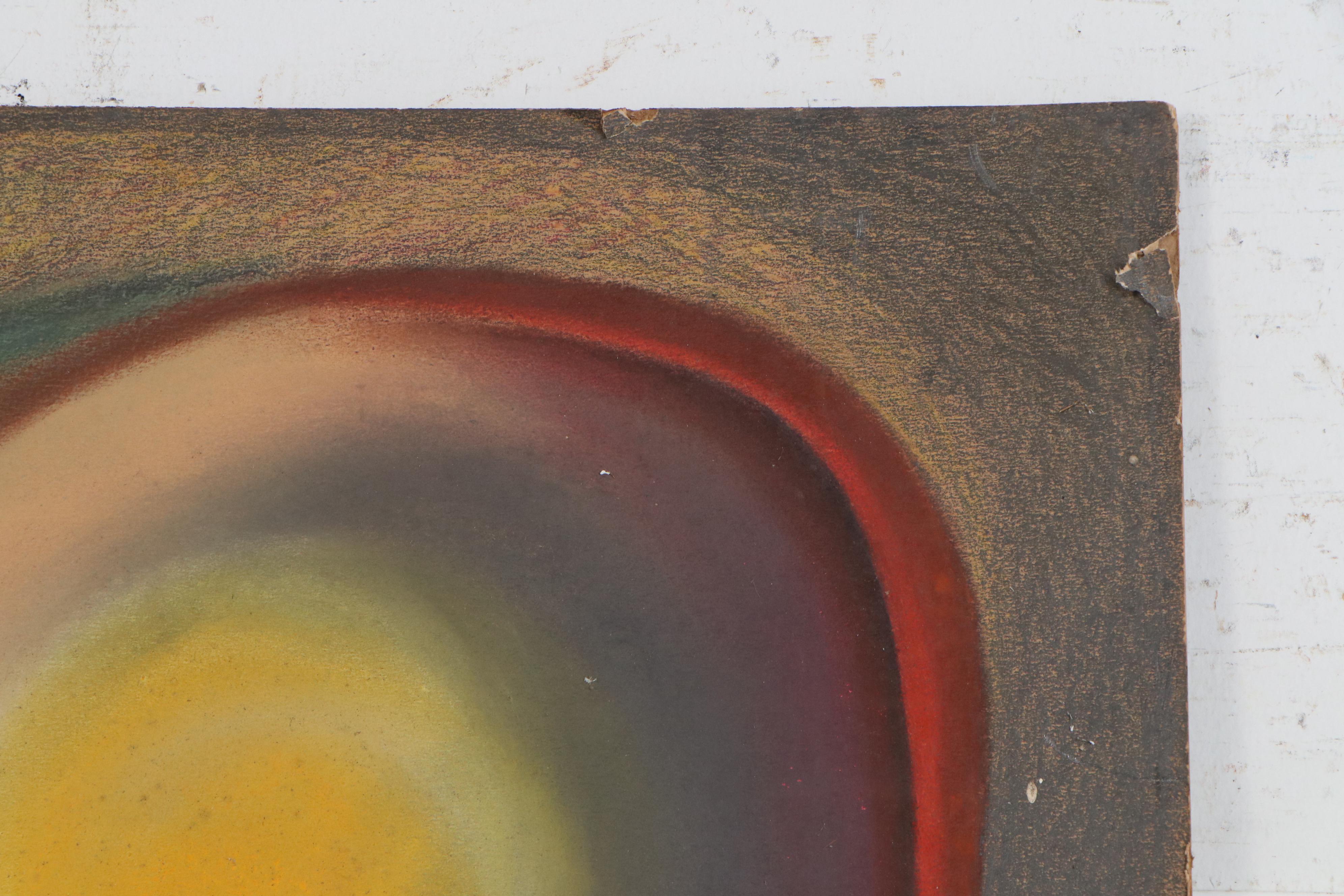 James Gerard De Martini Abstract Pastel Drawing "Bloom Burst", 1964