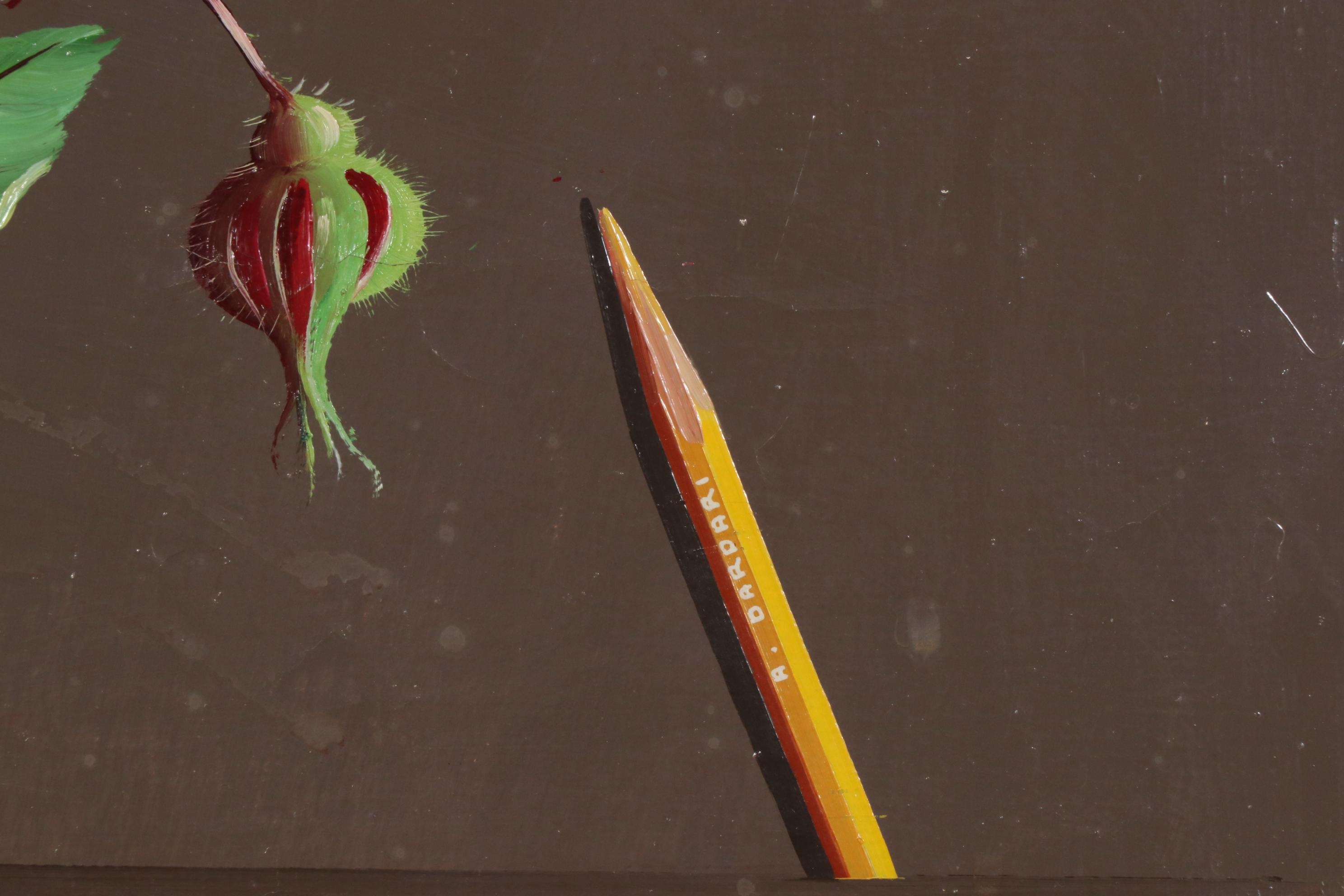 Alfano Dardari Oil Painting of Roses in Basket Still Life, 1969