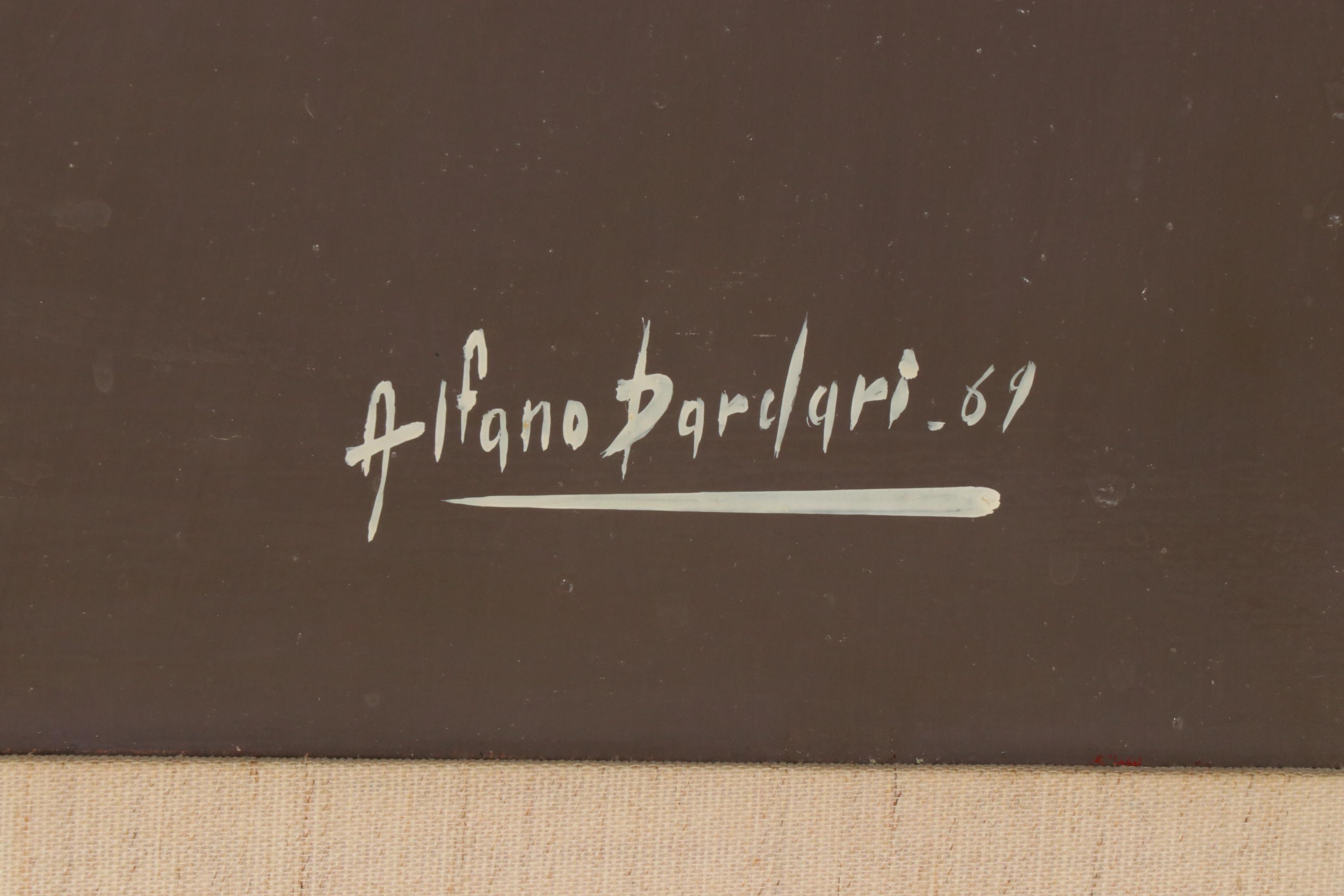 Alfano Dardari Oil Painting of Roses in Basket Still Life, 1969