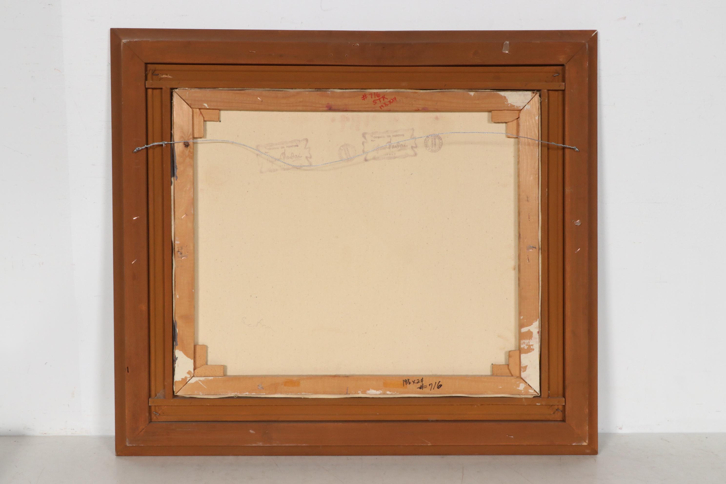 Alfano Dardari Oil Painting of Roses in Basket Still Life, 1969