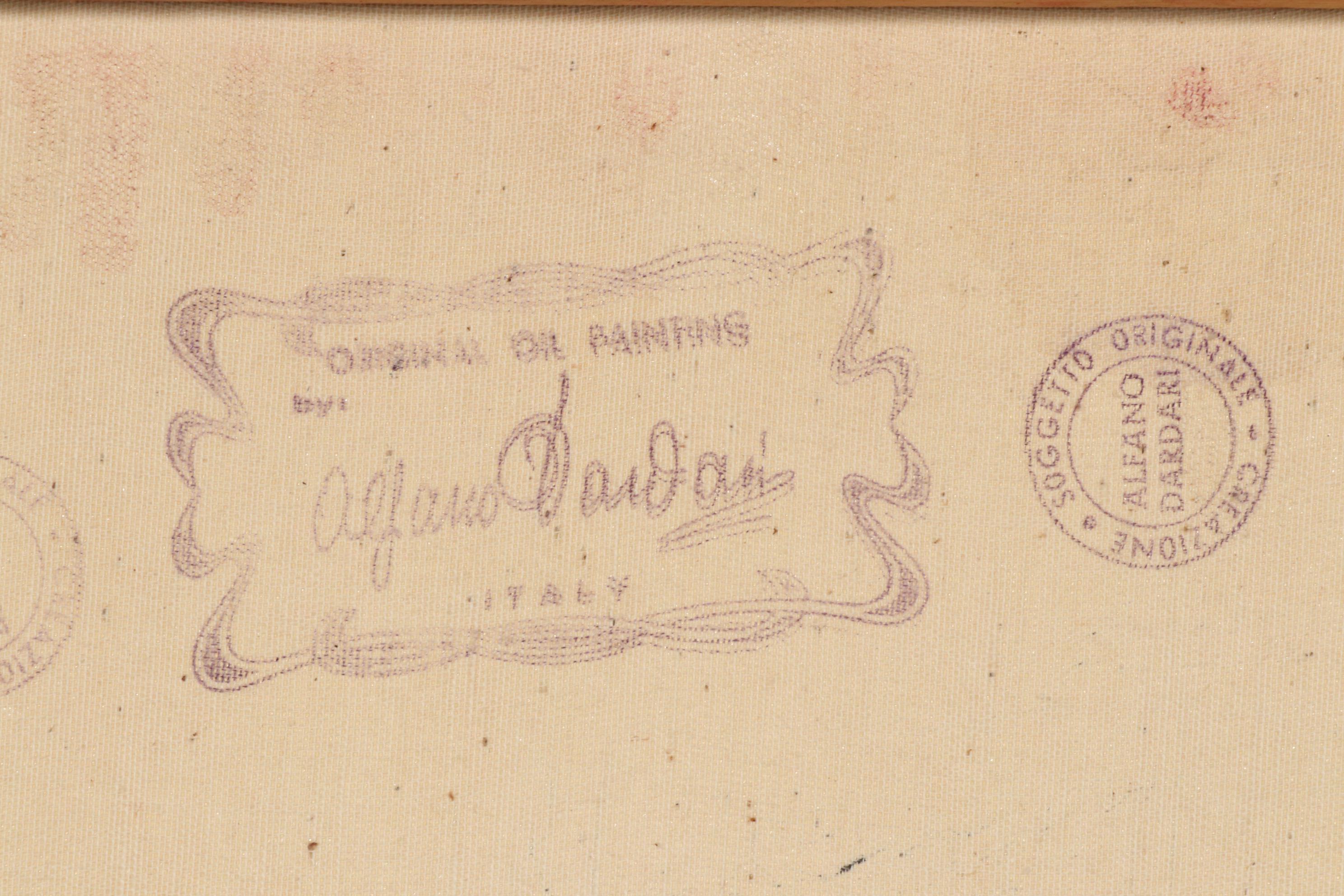 Alfano Dardari Oil Painting of Roses in Basket Still Life, 1969