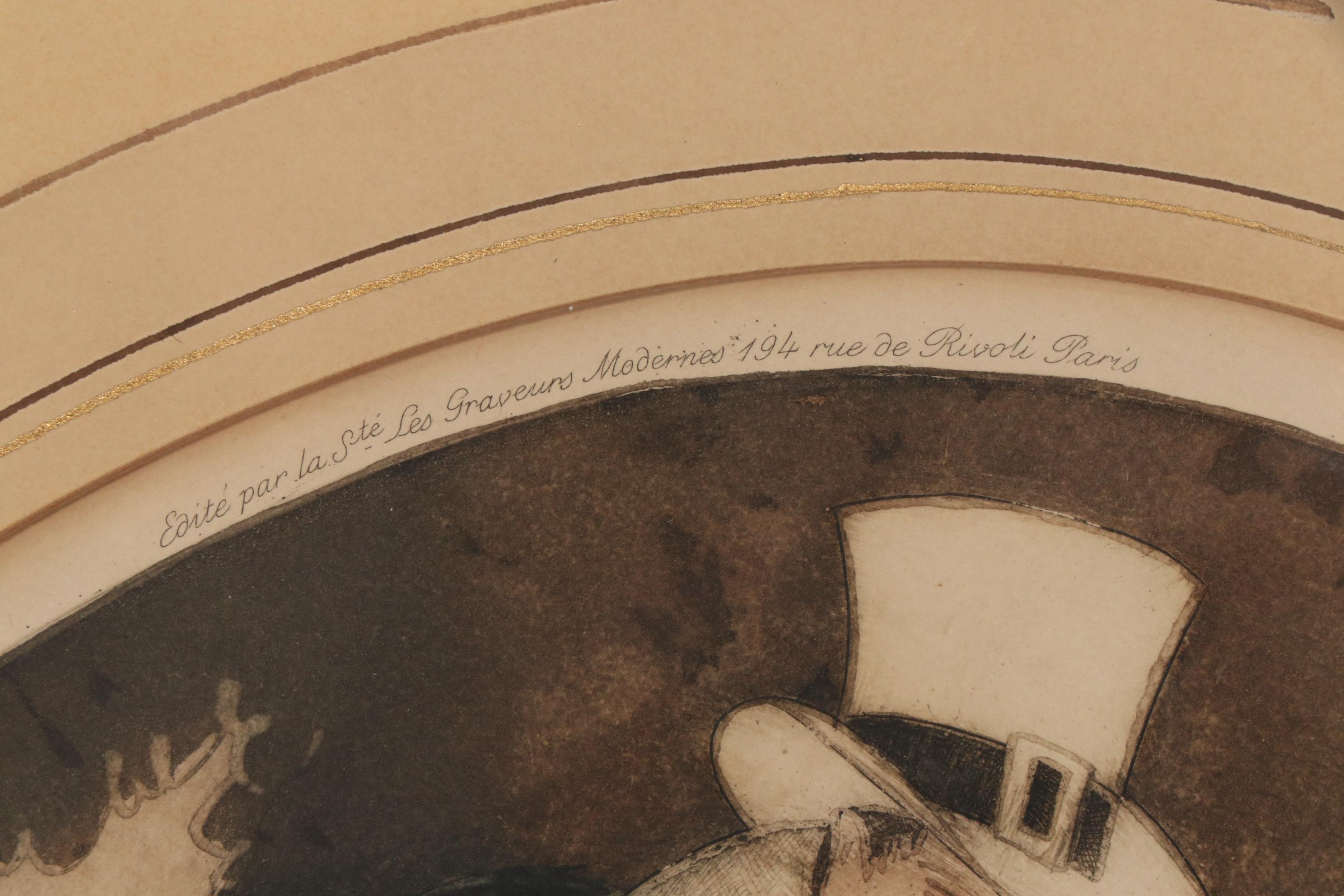 Sylvain Sauvage Aquatint Etching "Personages with Geese", 1924