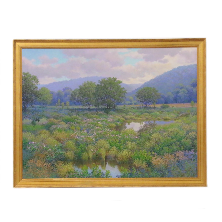 Jim Salem Acrylic Landscape Painting "Lowland Morning"
