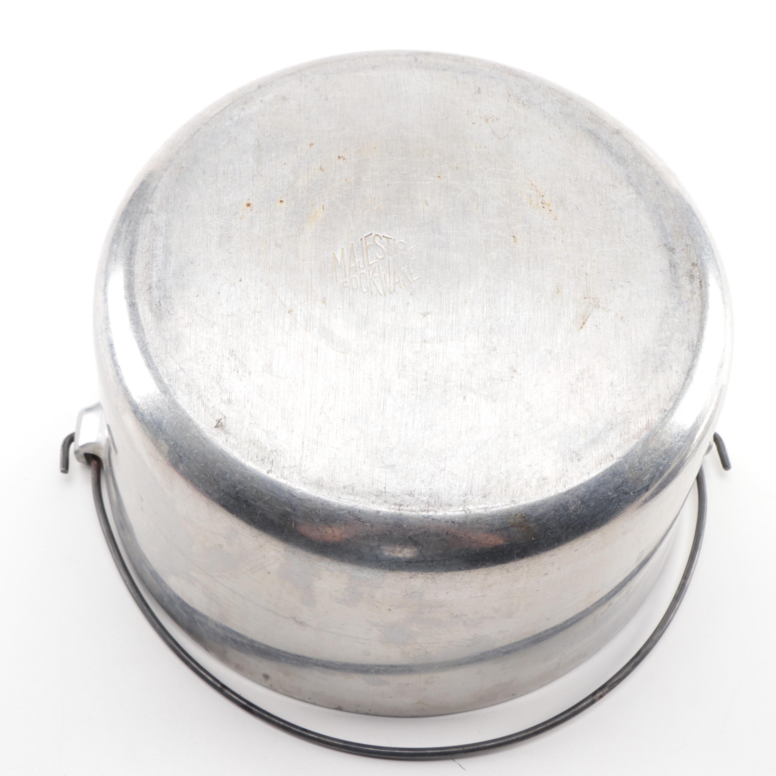 Wagner Ware Cast Aluminum Stockpot and Majestic Cookware Dutch Oven, Mid-20th C.