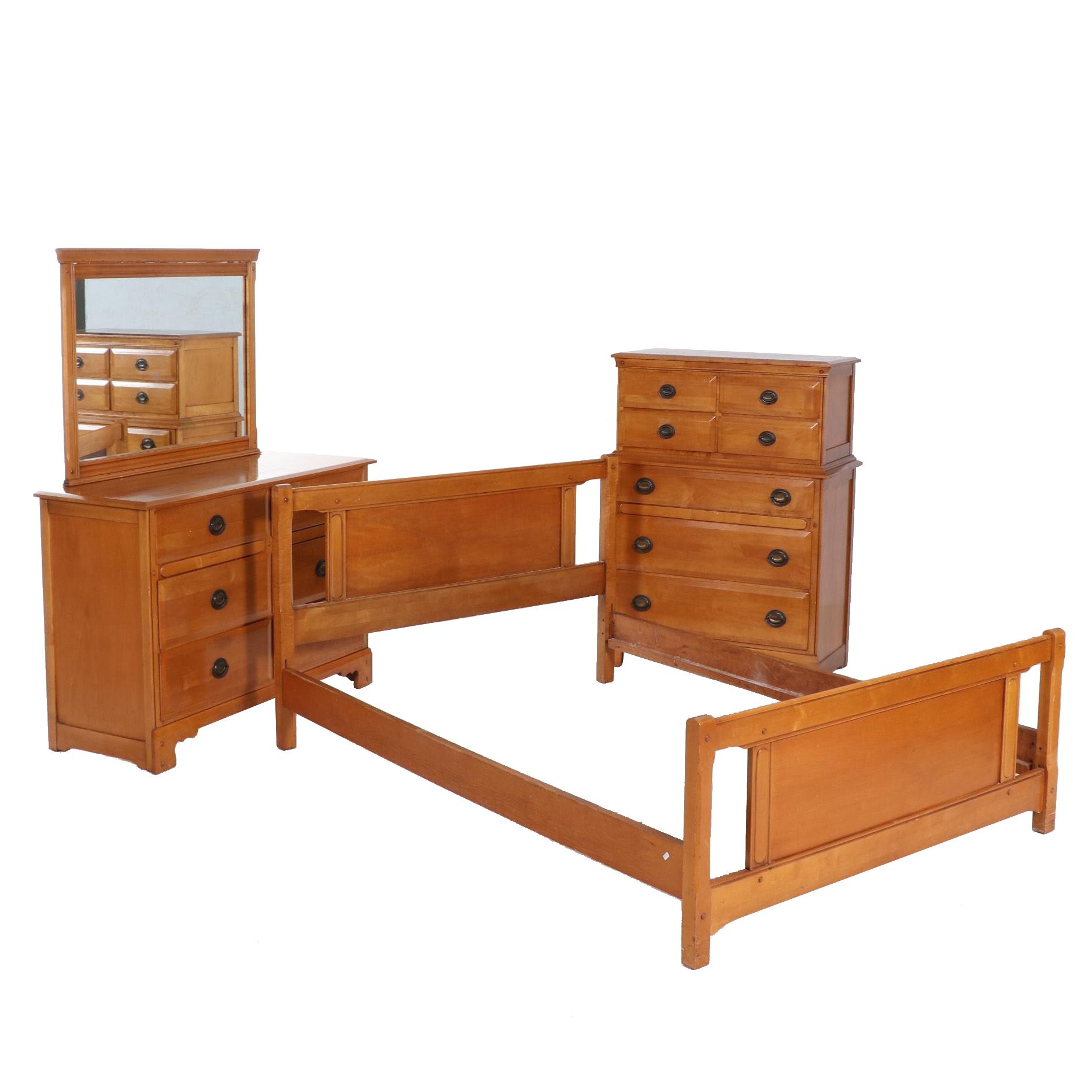 Spainhour Maple Bedroom Set, Mid 20th Century