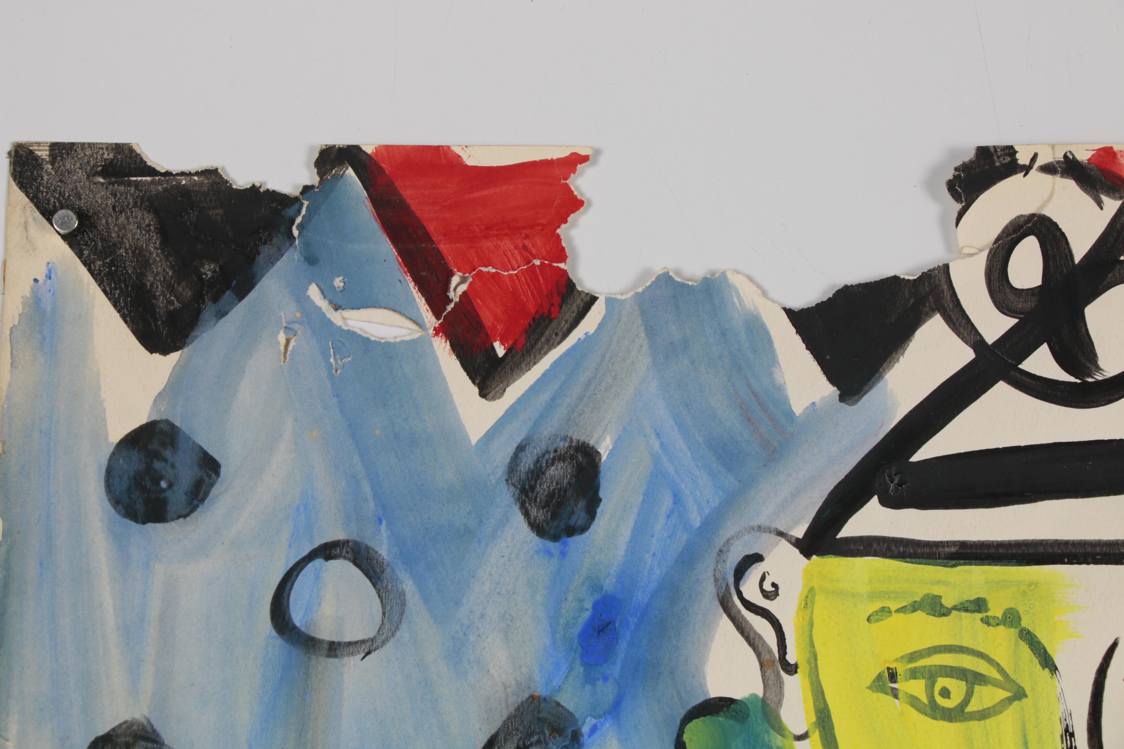 Helen Malta Modernist Acrylic Painting of Circus Performer, Mid 20th Century