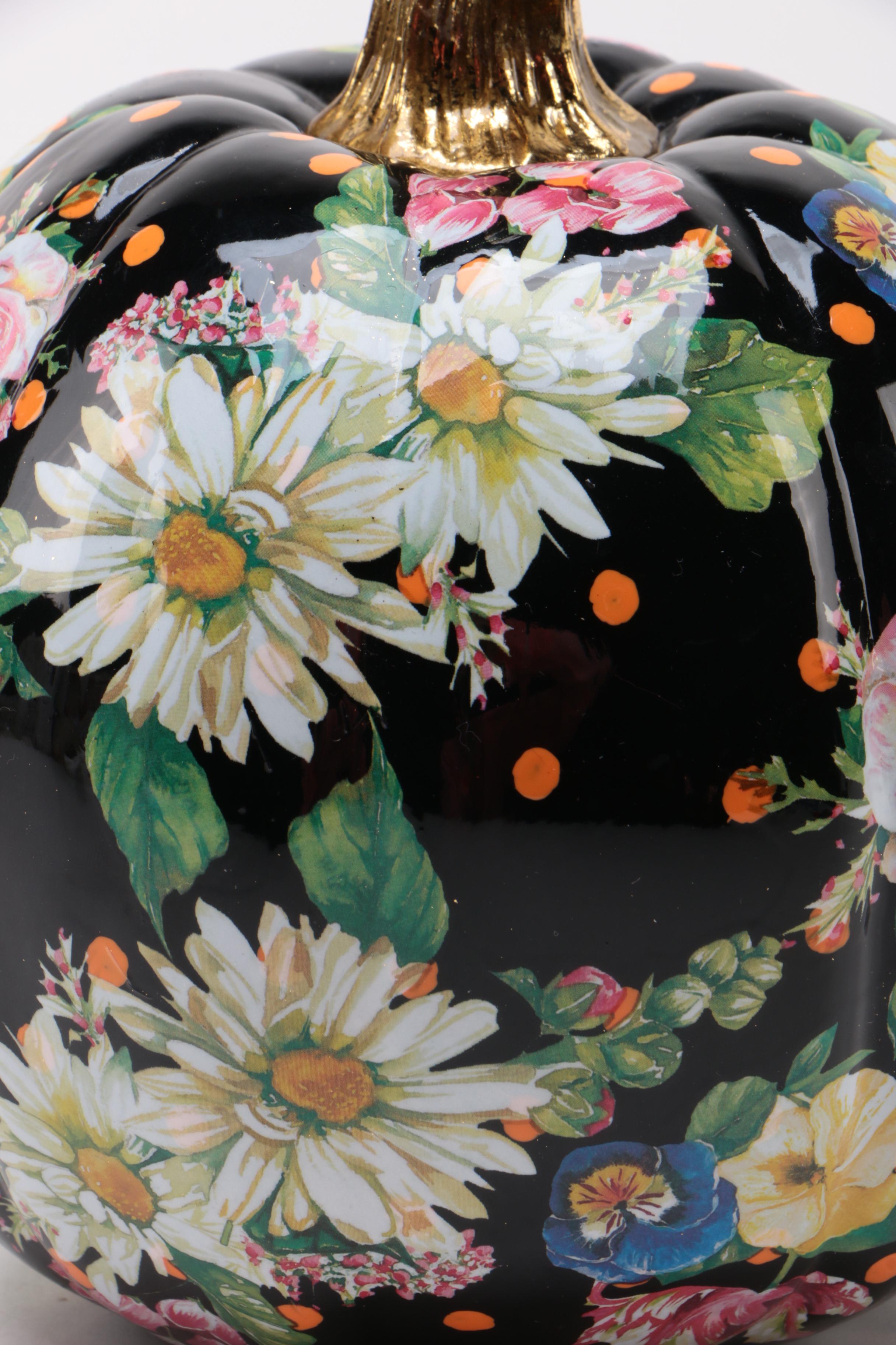 MacKenzie-Childs "Flower Market" Painted Pumpkin