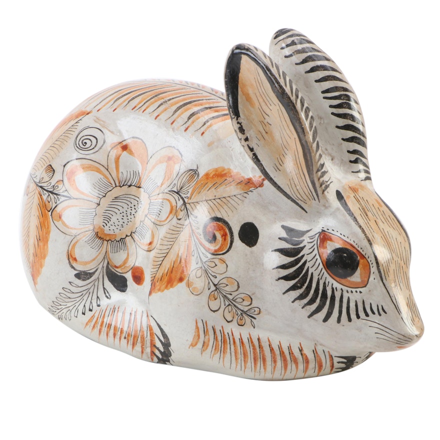 Mexican Tonala Pottery Rabbit Figurine