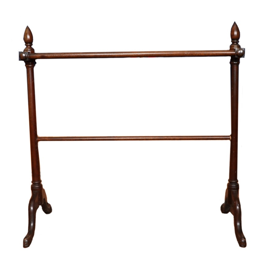 Queen Anne Style Two-Tier Wood Quilt Rack, Mid-20th Century