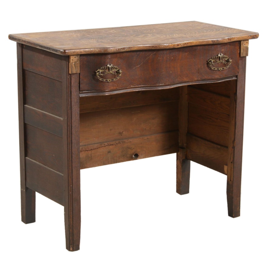 Victorian Oak Commode Converted to a Dressing Table, Early 20th Century