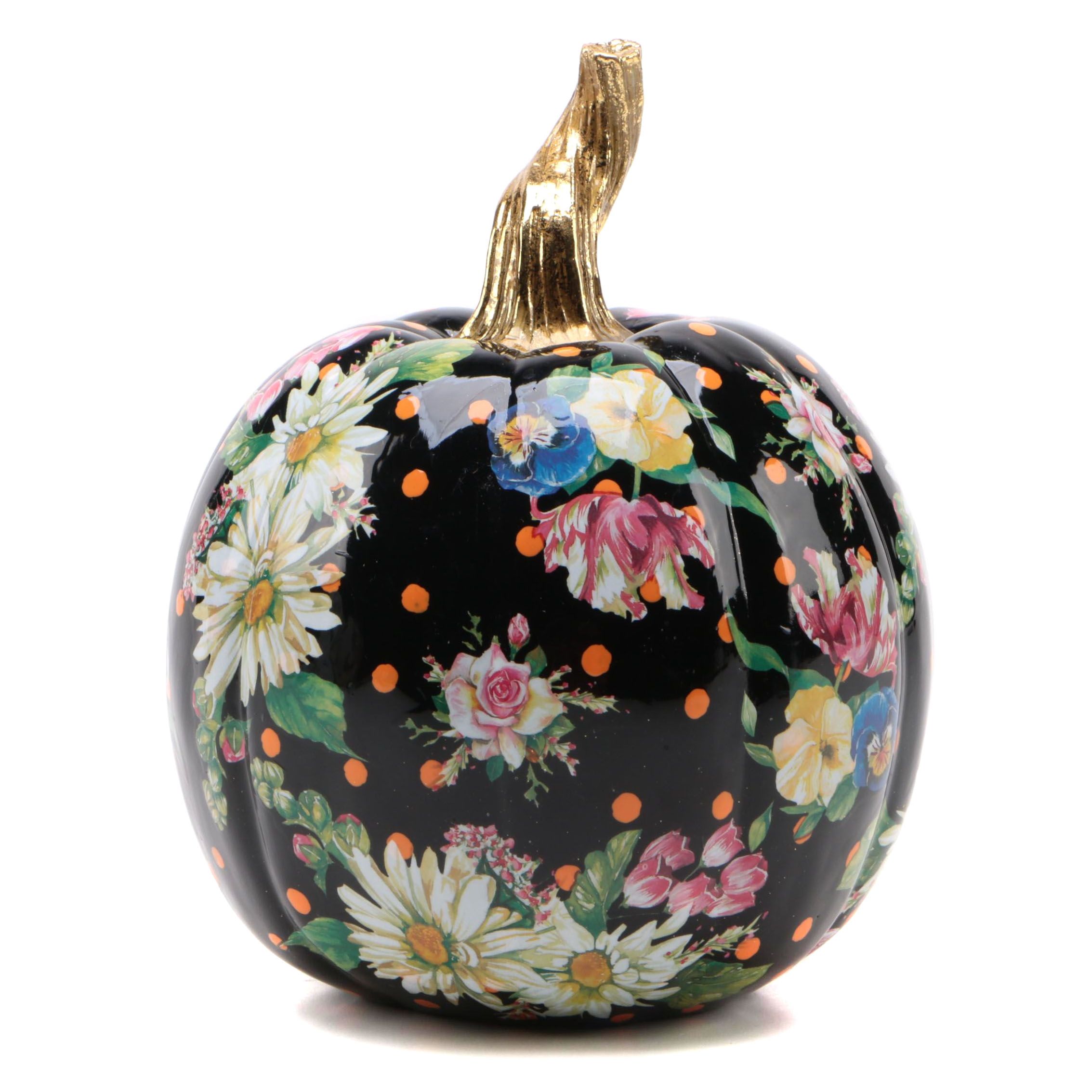 MacKenzie-Childs "Flower Market" Painted Pumpkin