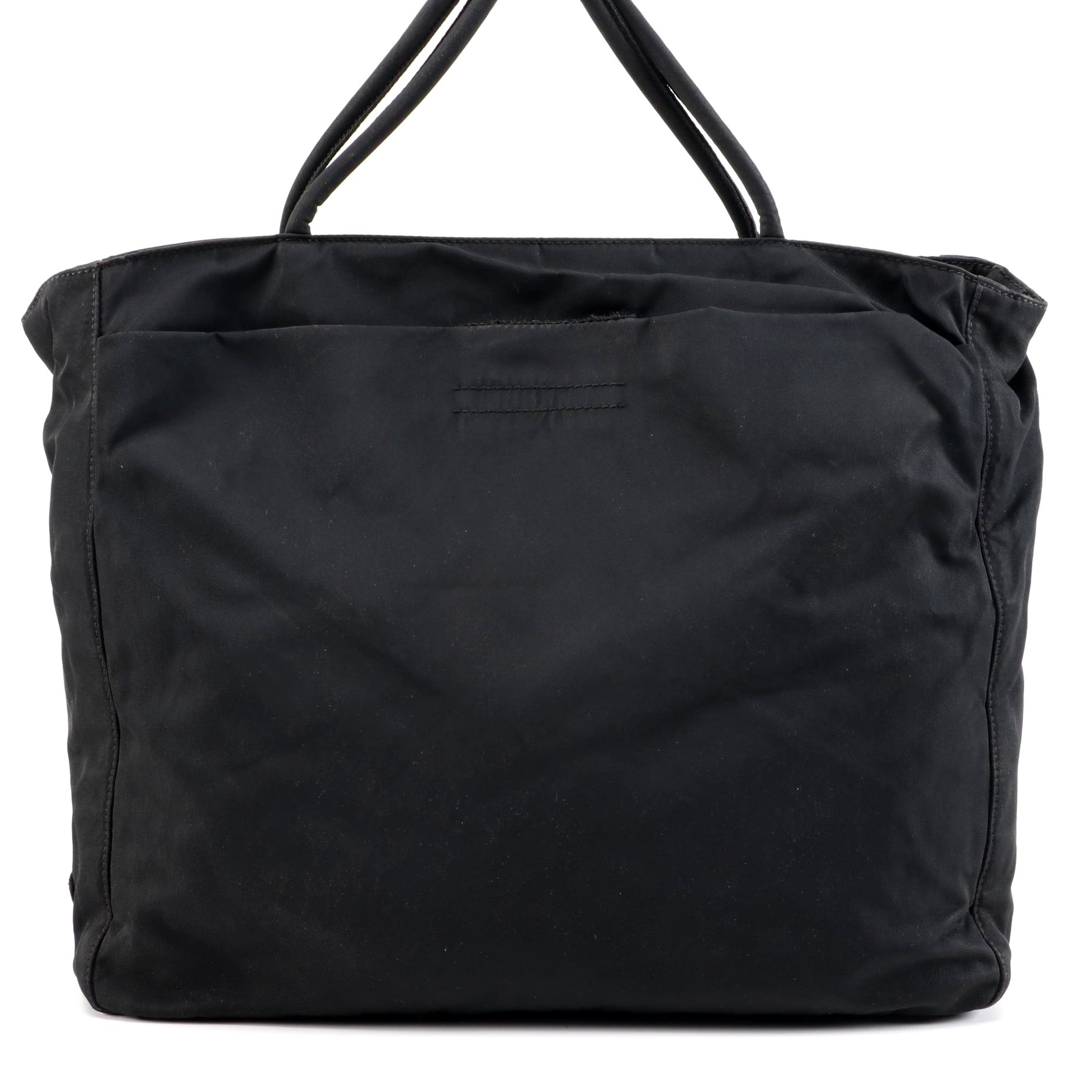 Prada Black Nylon Shoulder Tote