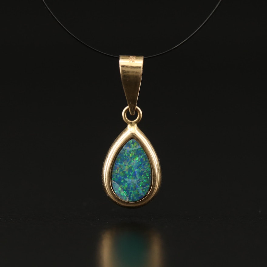 14K Pear Shaped Opal Pendant