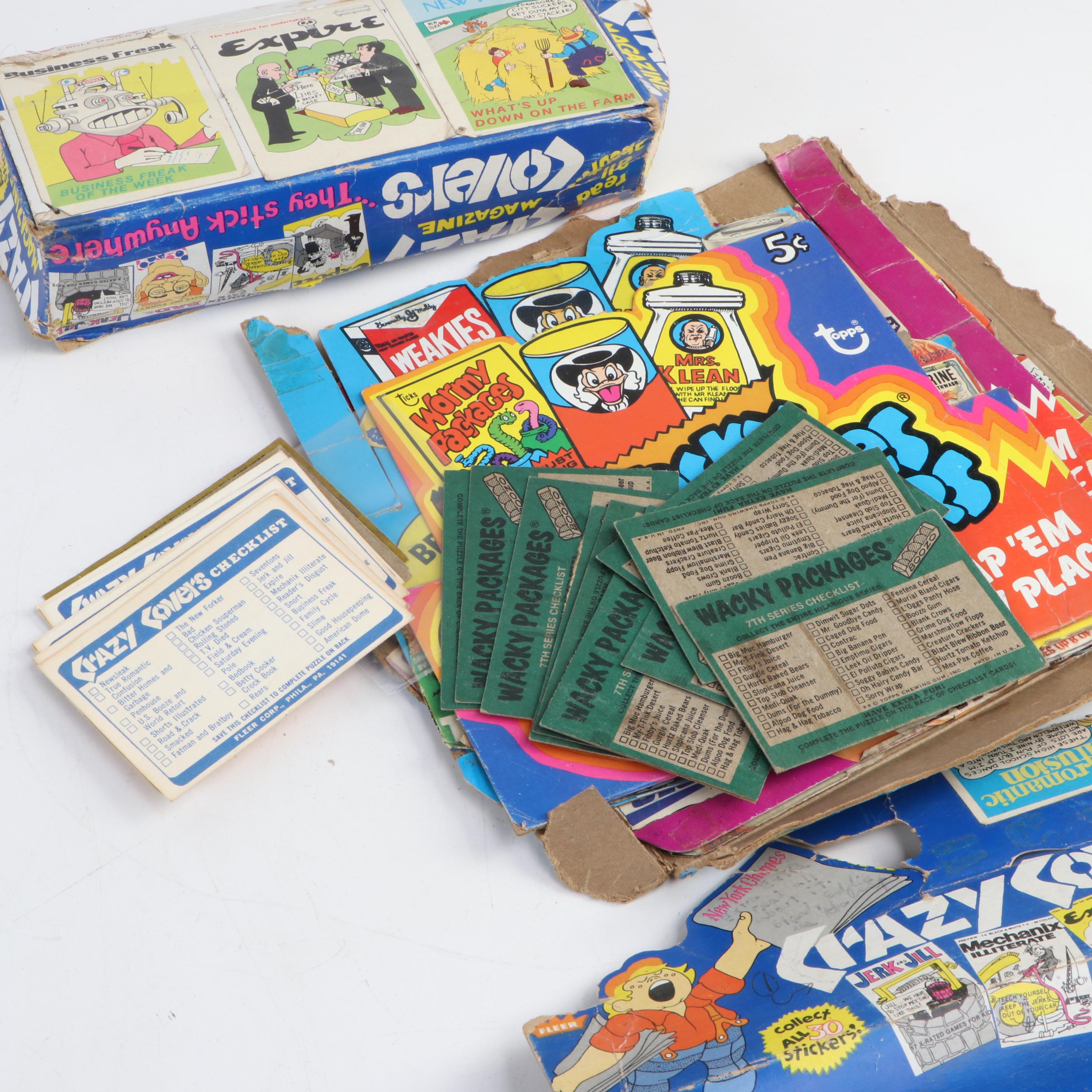 Topps, Fleer and Donruss "Wacky Packages" Stickers and Cards, 1970s