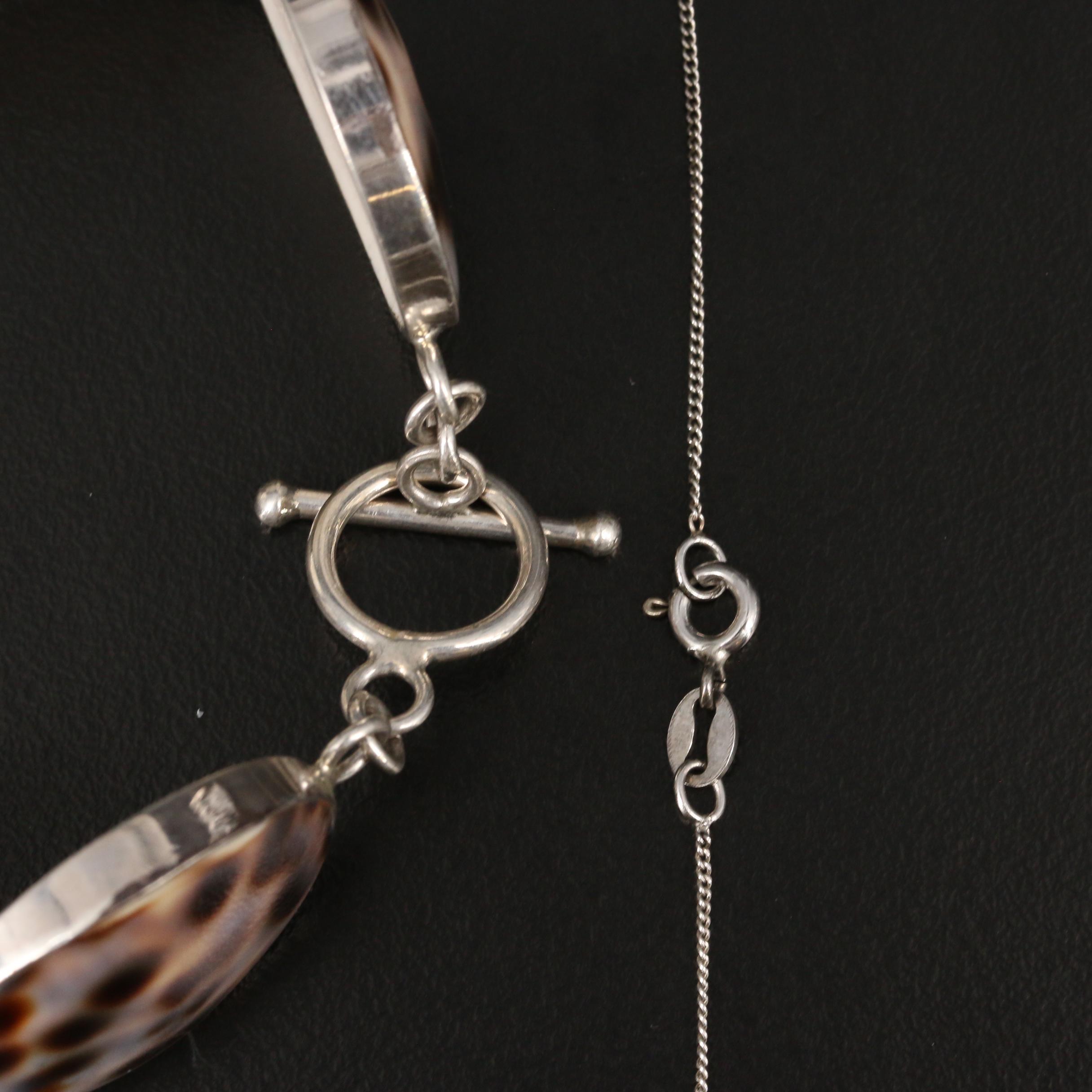 Sterling Silver Jewelry with Coral, Cowrie Shell and Faux Turquoise