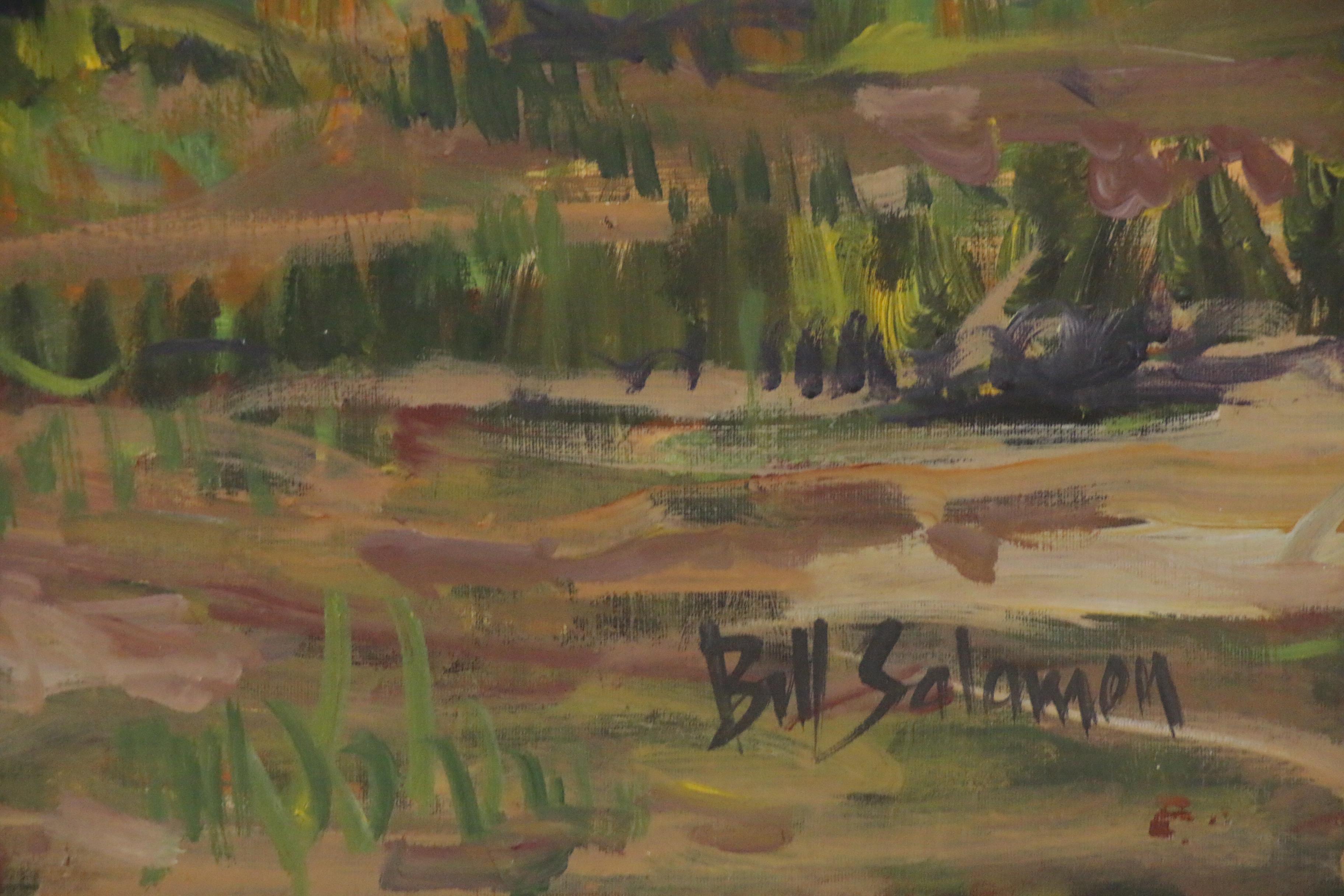 Bill Salamon Oil Painting of Figure Looking Out, 20th Century