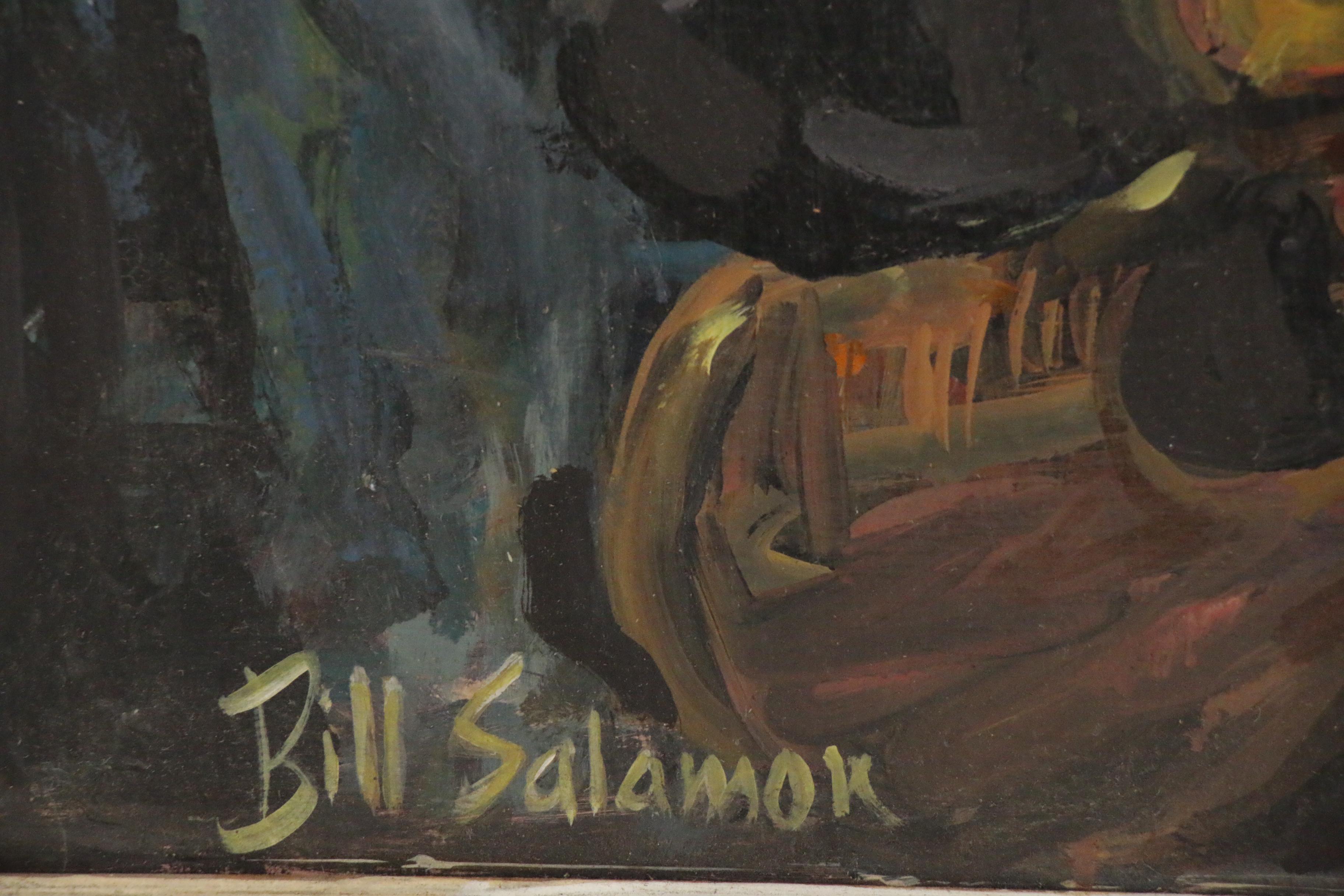 Bill Salamon Oil Painting of Band, 20th Century