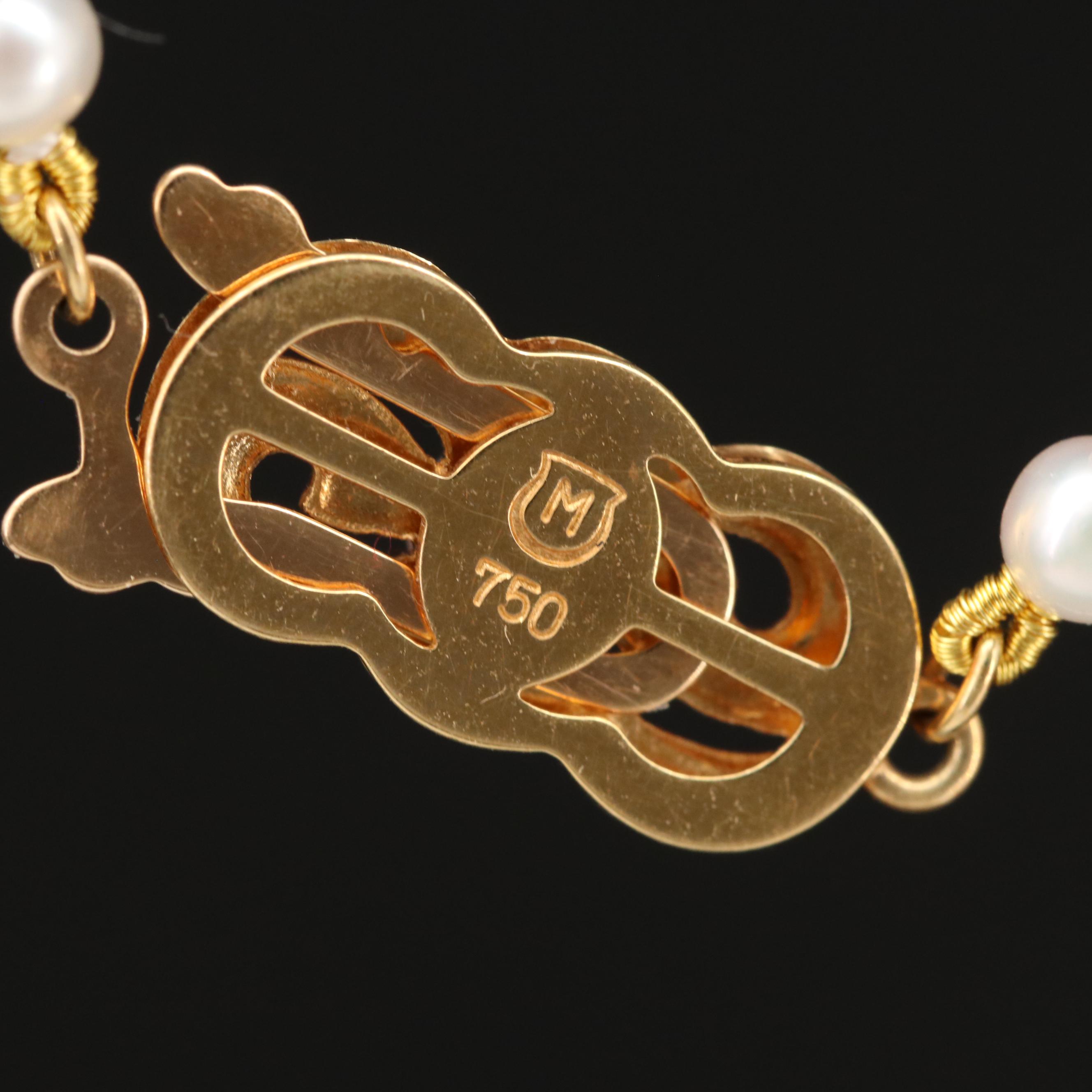 Mikimoto Pearl Graduated Necklace with 18K Clasp