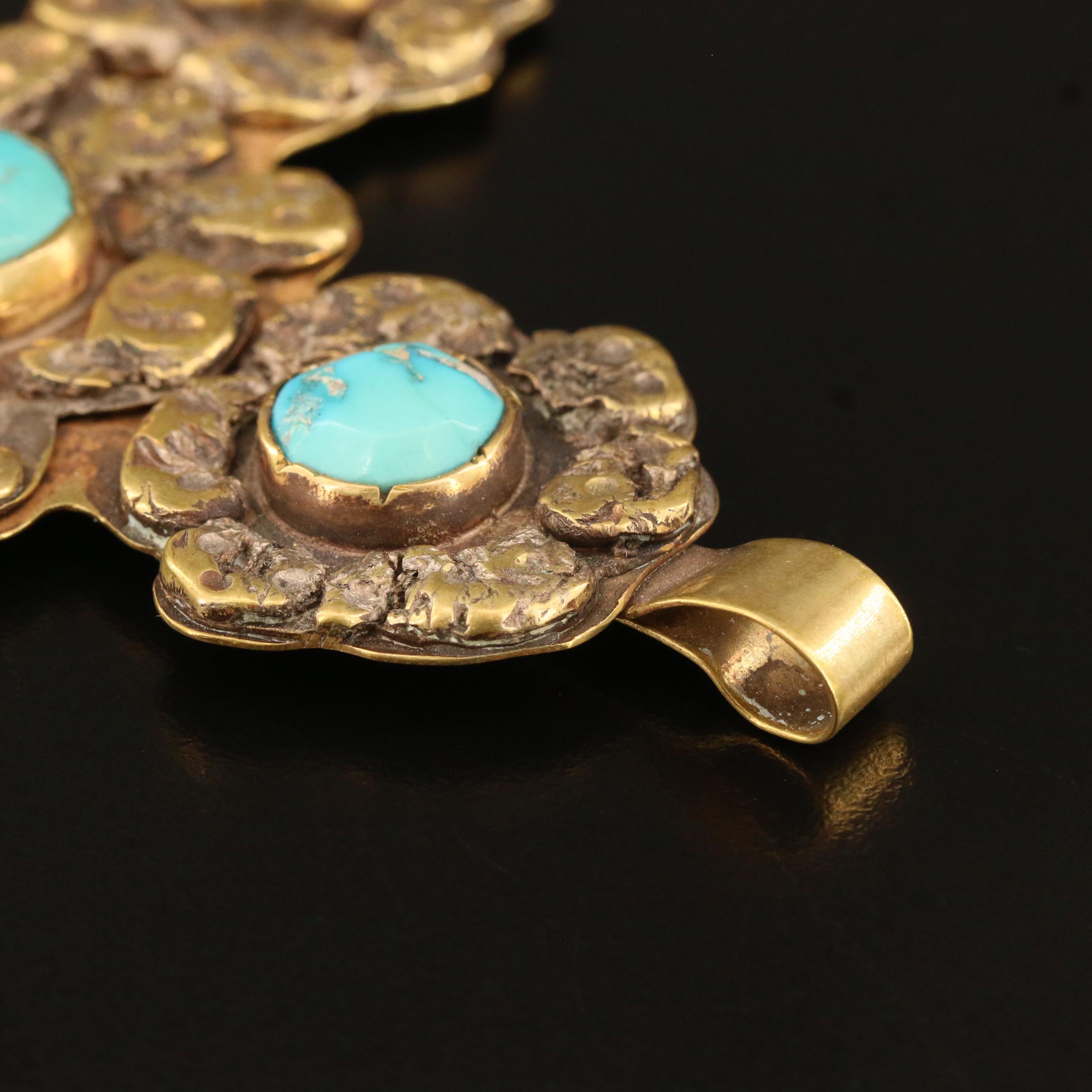 Tony Aguilar Jr. Turquoise Cross Pendant