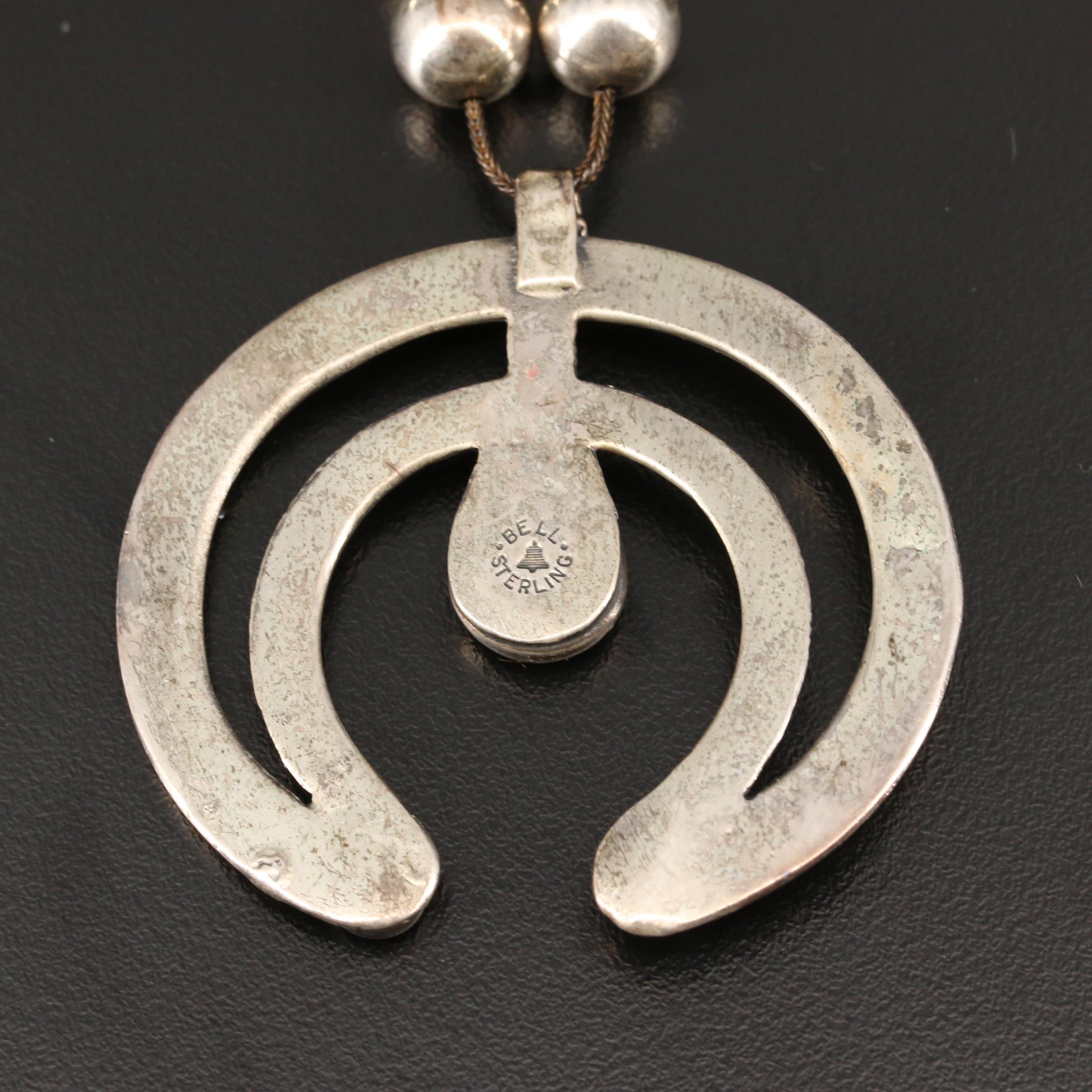 Bell Trading Post Sterling Turquoise Squash Blossom Necklace