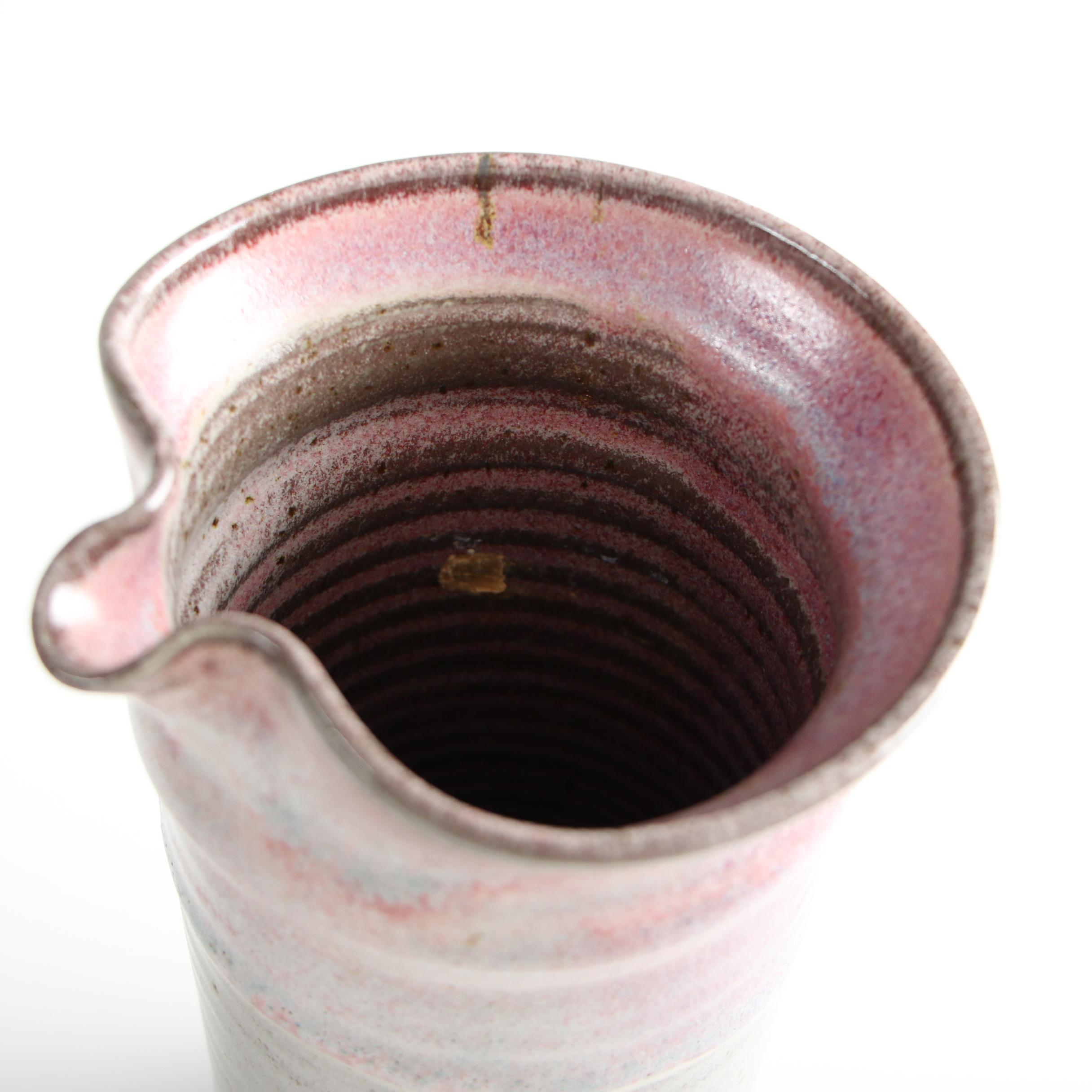 Marc Hansen Pottery Vessel and Lid, Studio Pottery Bud Vase, and Pottery Pitcher