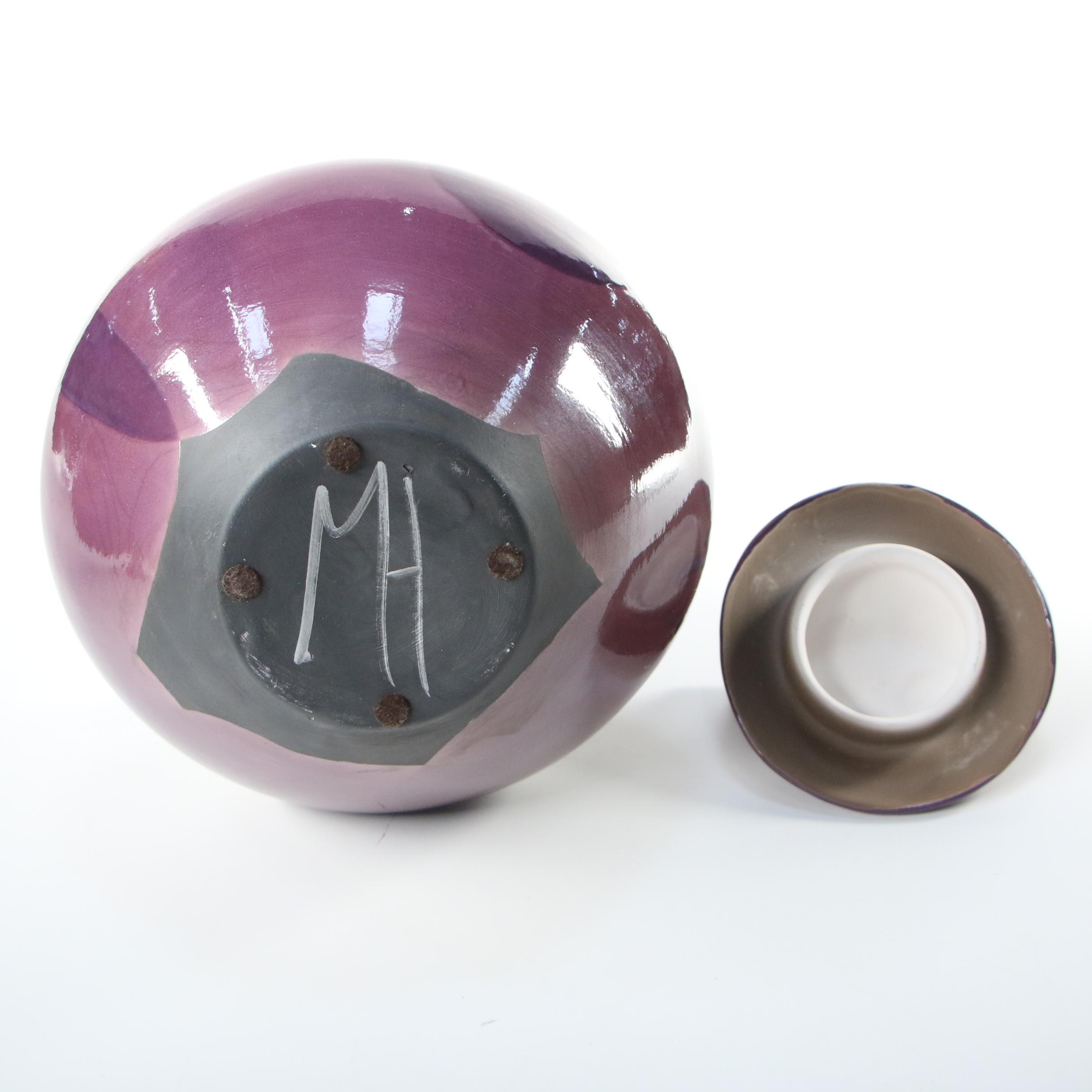 Marc Hansen Pottery Vessel and Lid, Studio Pottery Bud Vase, and Pottery Pitcher