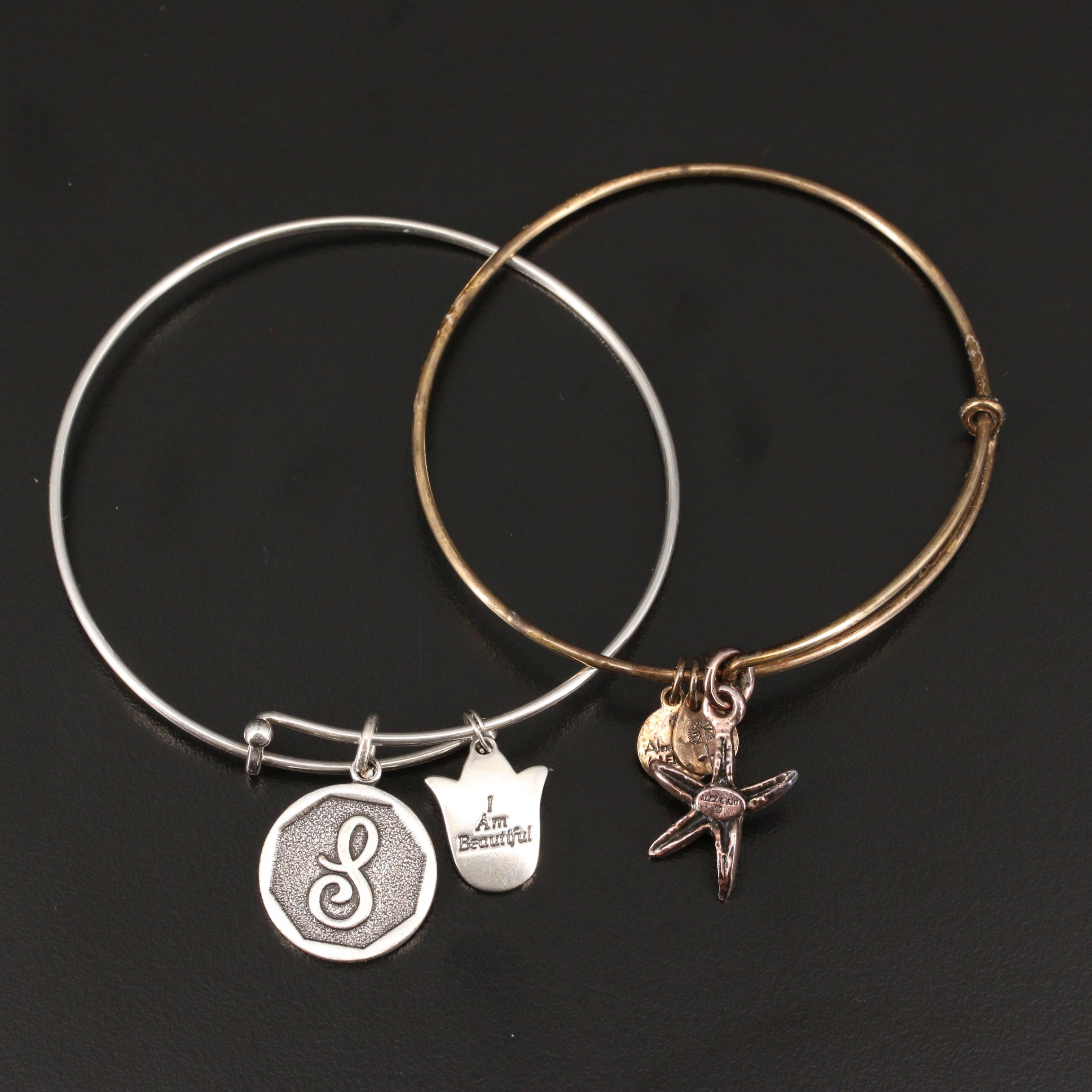 Alex and Ani Bracelets Including One Sterling Charm