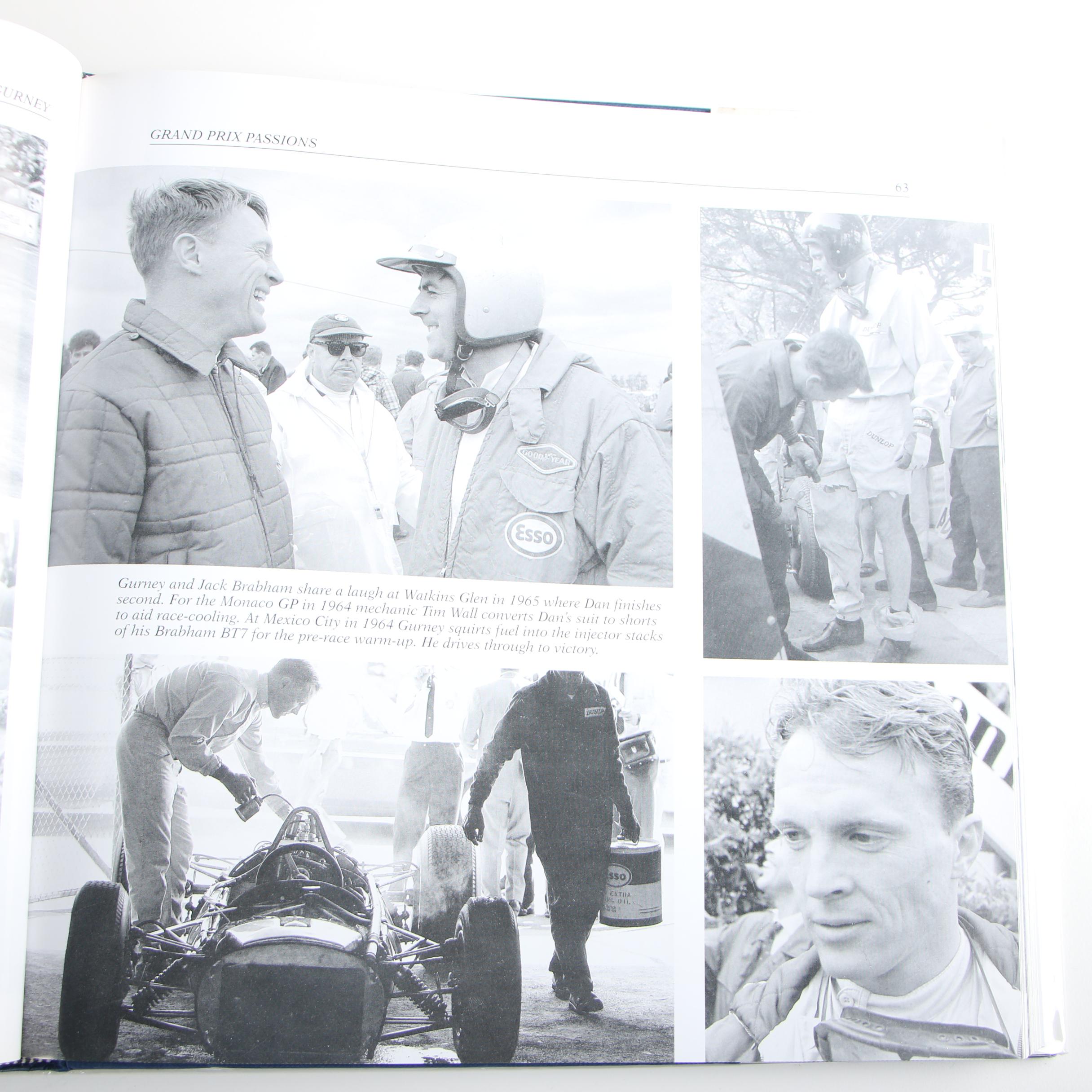First Edition "Dan Gurney: The Ultimate Racer" with Other Auto Racing Books