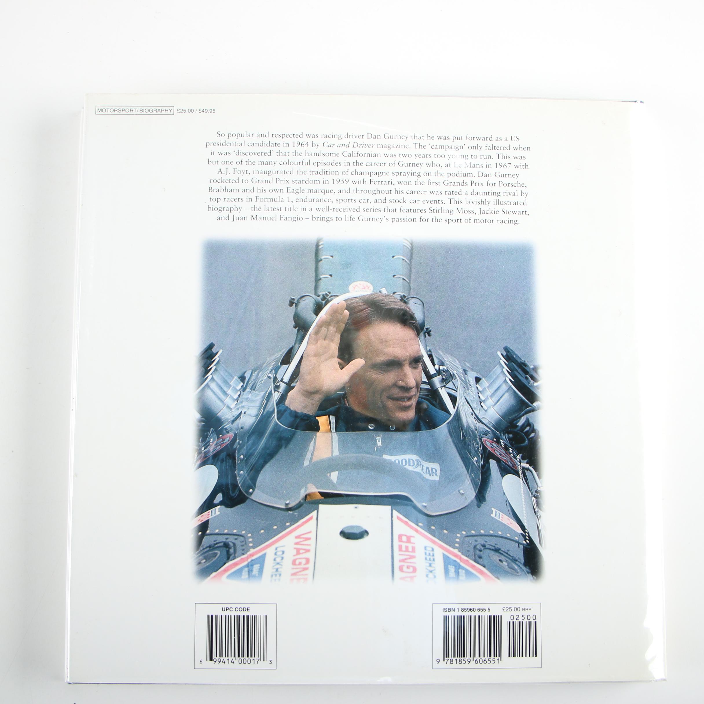 First Edition "Dan Gurney: The Ultimate Racer" with Other Auto Racing Books