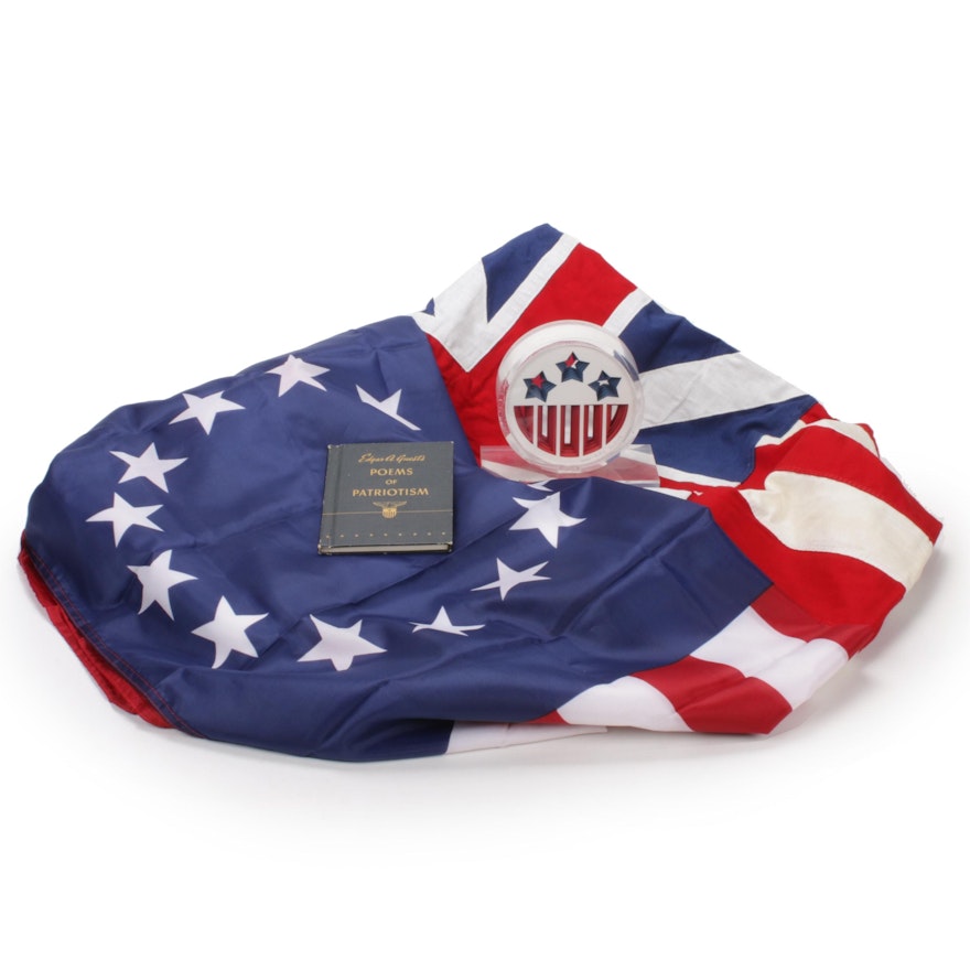 Betsy Ross, Grand Union Flags, Signed 3D Sculpture, and Book of Patriotic Poems