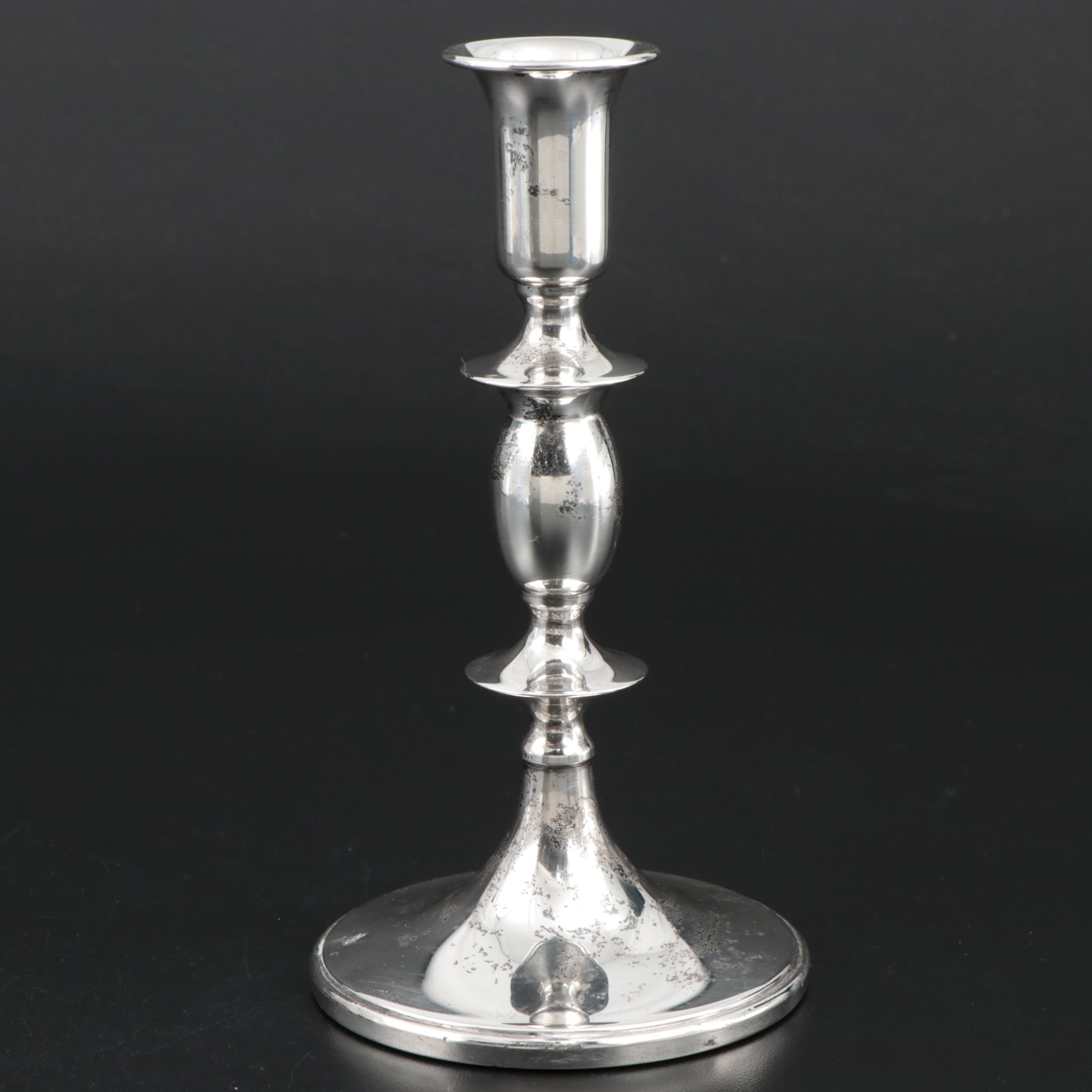 Baldwin & Miller Weighted Sterling Silver Candlestick with Napkin Rings