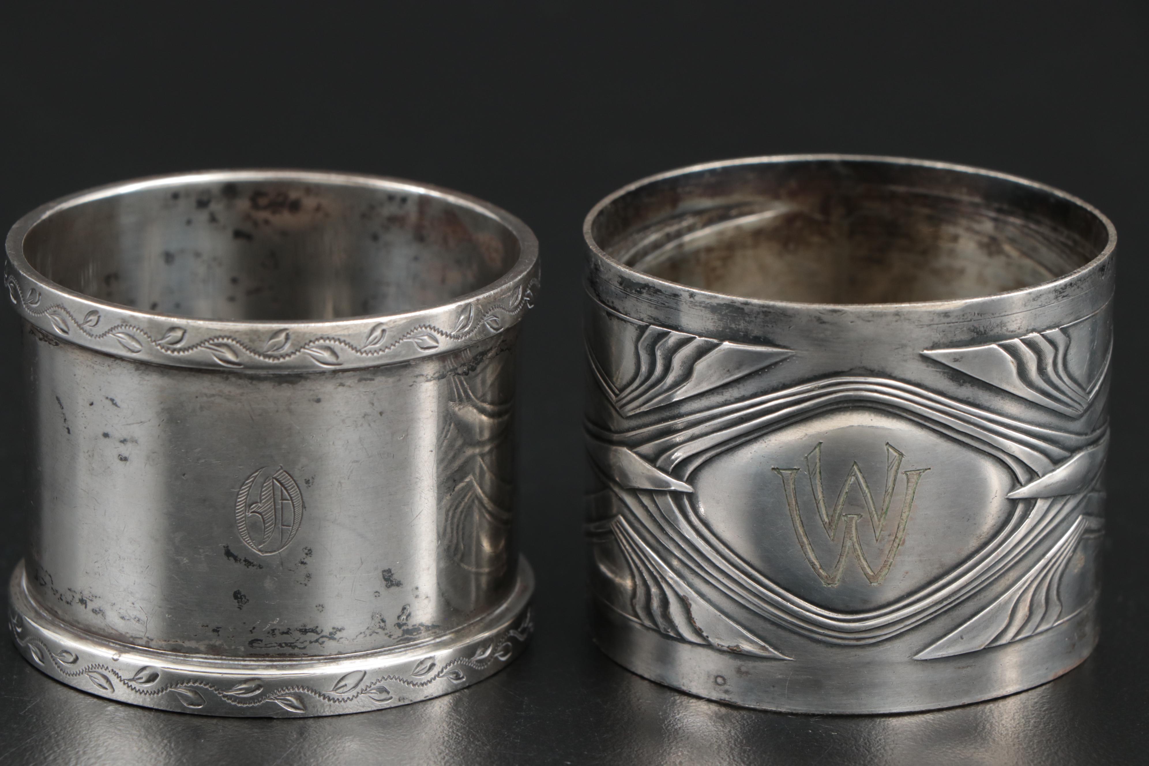 Baldwin & Miller Weighted Sterling Silver Candlestick with Napkin Rings