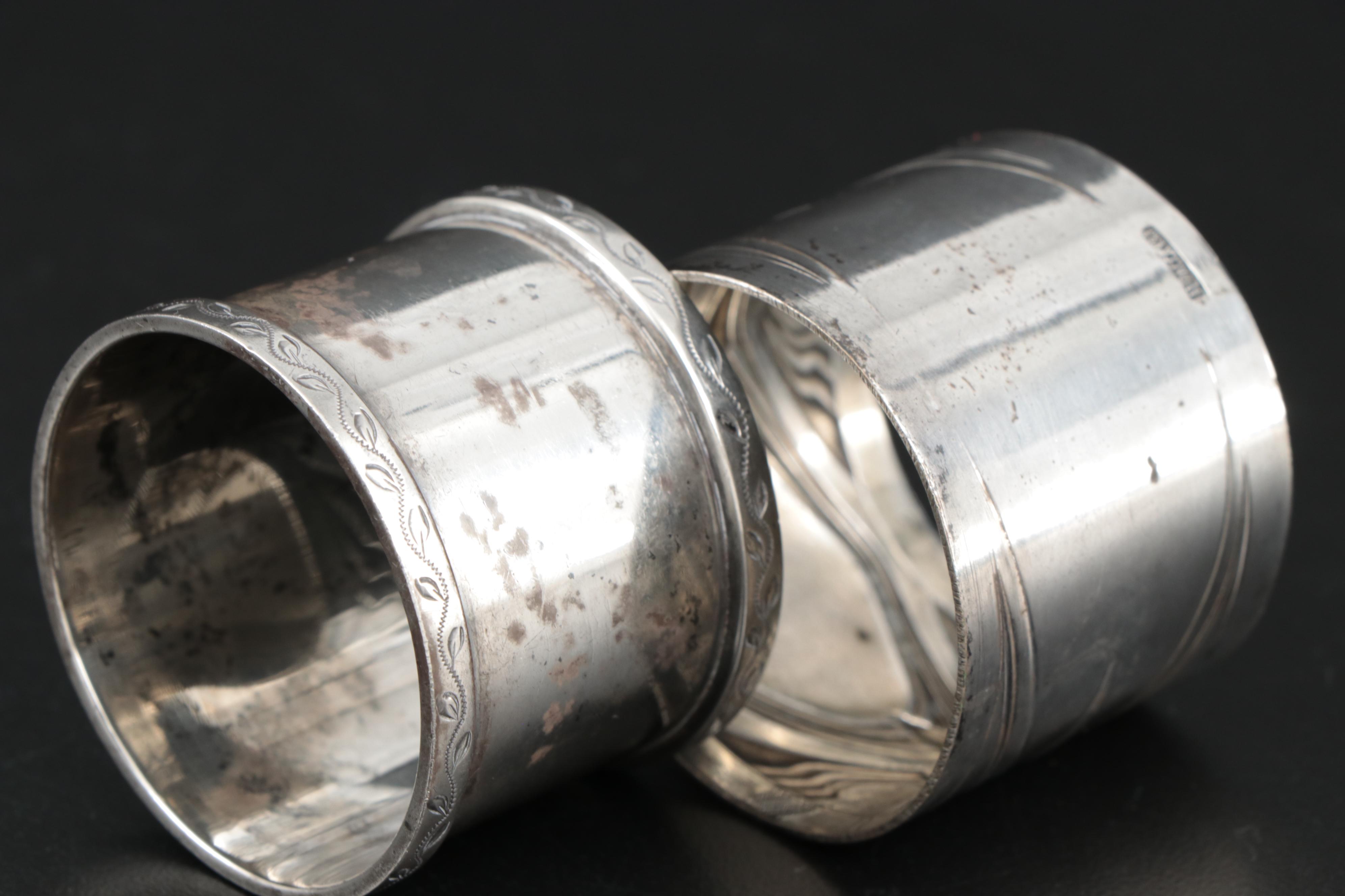 Baldwin & Miller Weighted Sterling Silver Candlestick with Napkin Rings