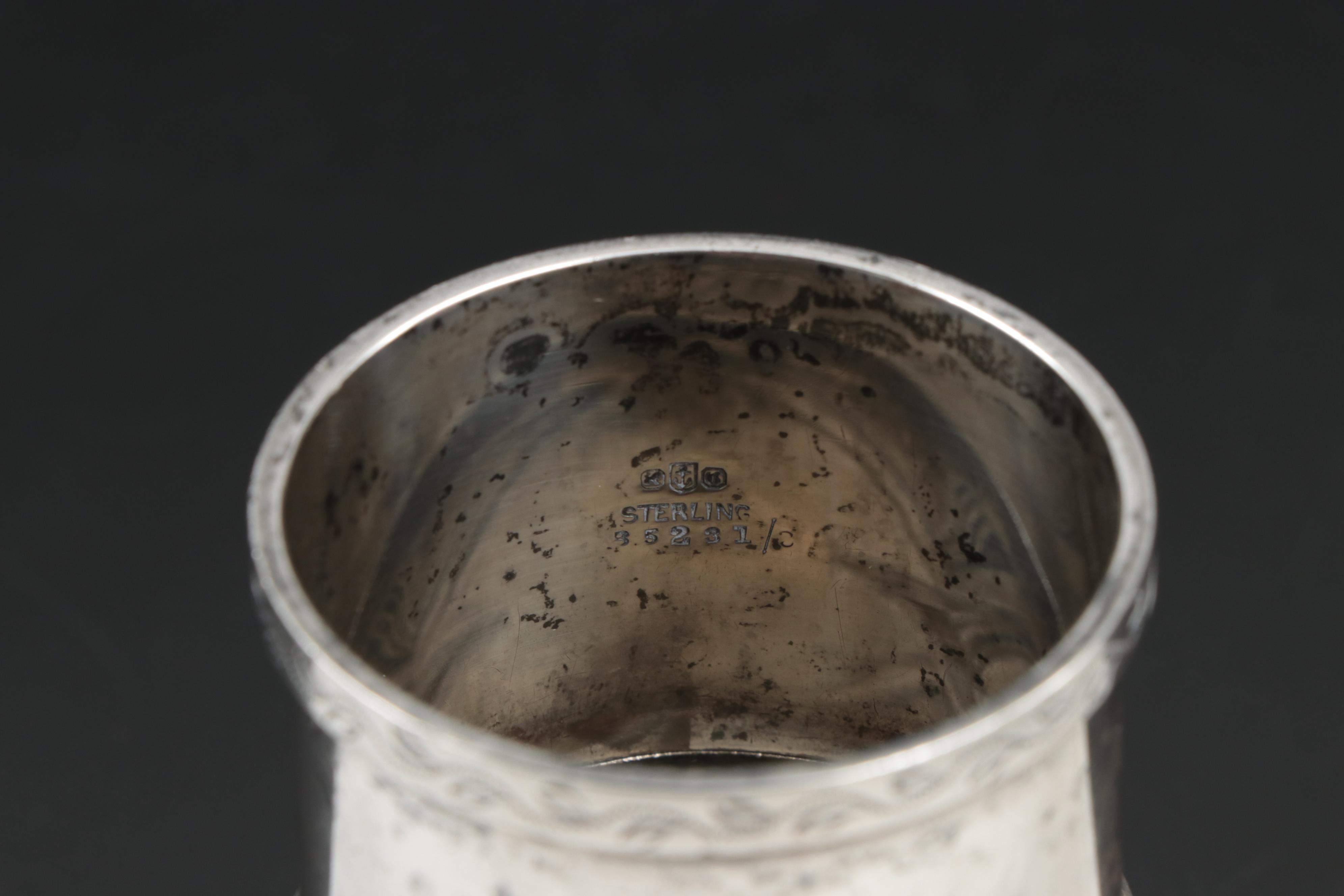 Baldwin & Miller Weighted Sterling Silver Candlestick with Napkin Rings