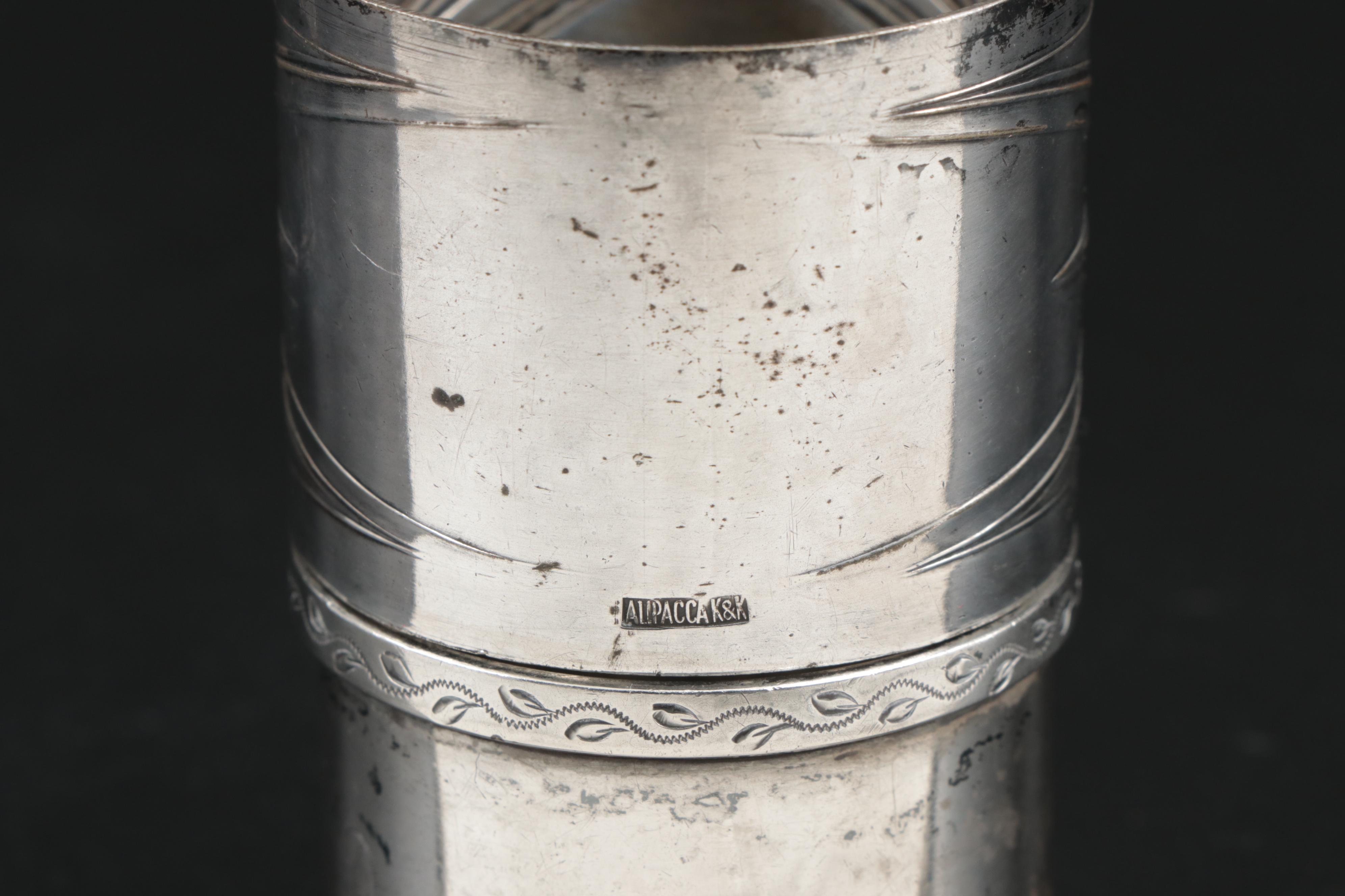 Baldwin & Miller Weighted Sterling Silver Candlestick with Napkin Rings