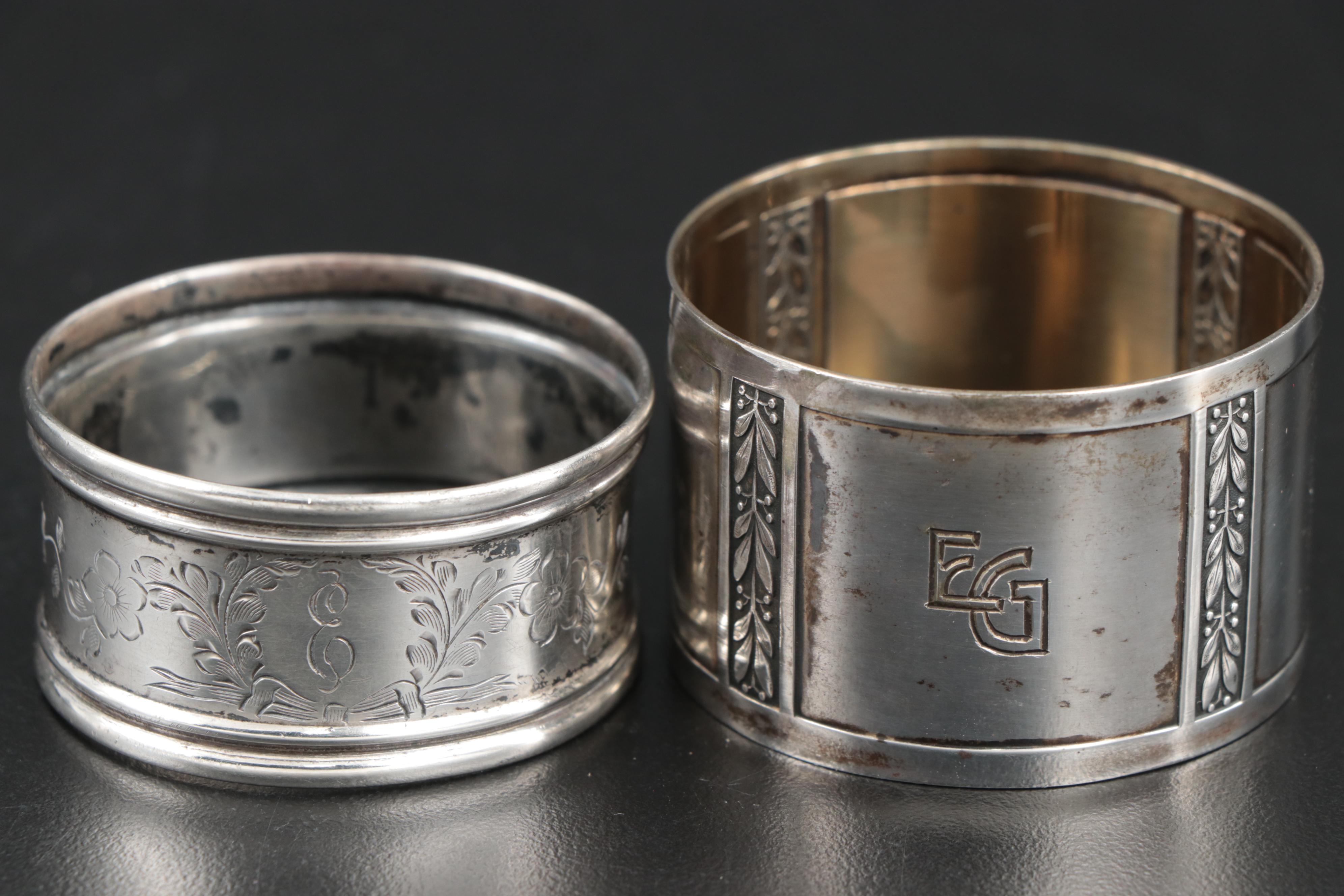 Baldwin & Miller Weighted Sterling Silver Candlestick with Napkin Rings