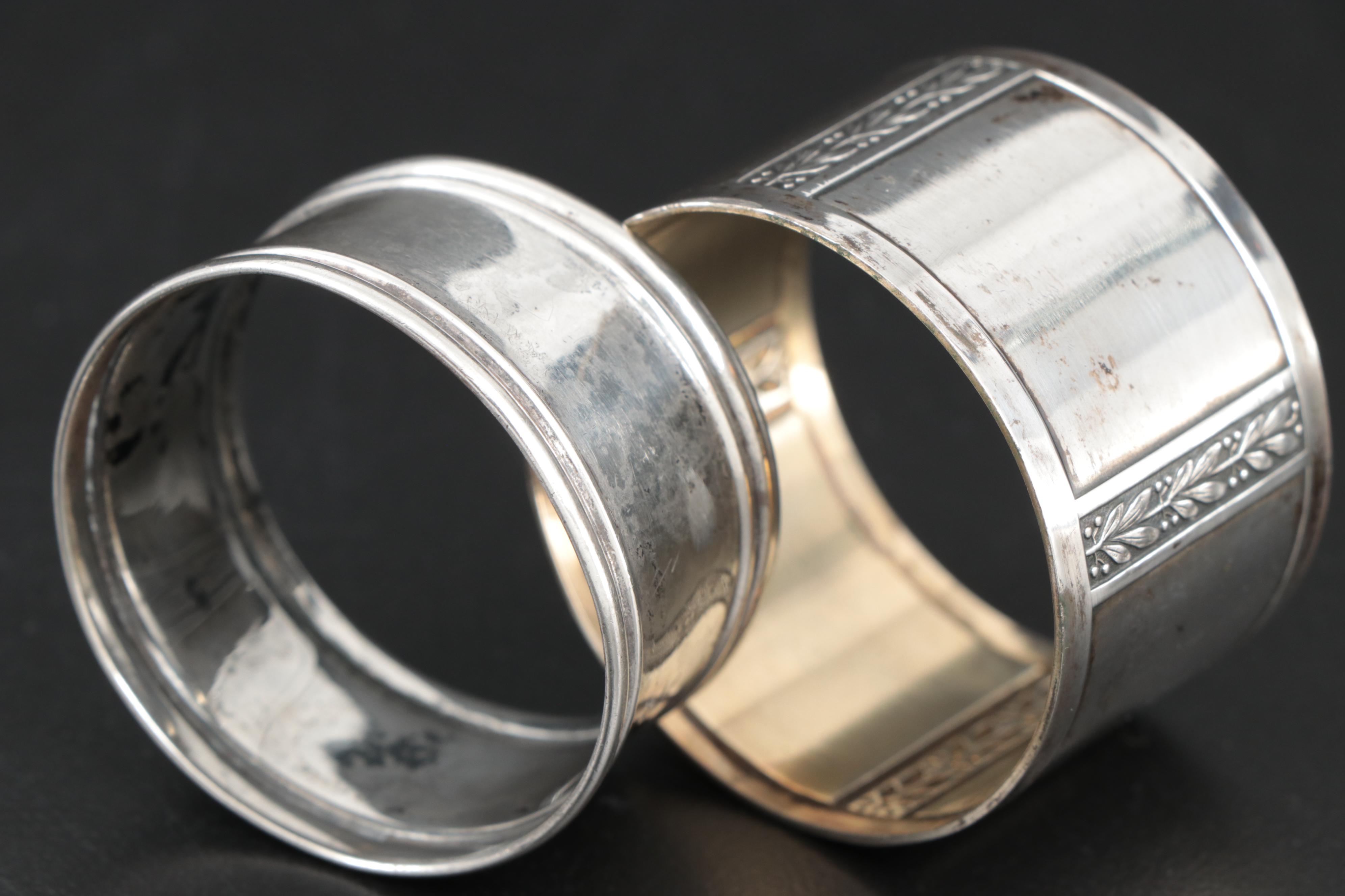 Baldwin & Miller Weighted Sterling Silver Candlestick with Napkin Rings